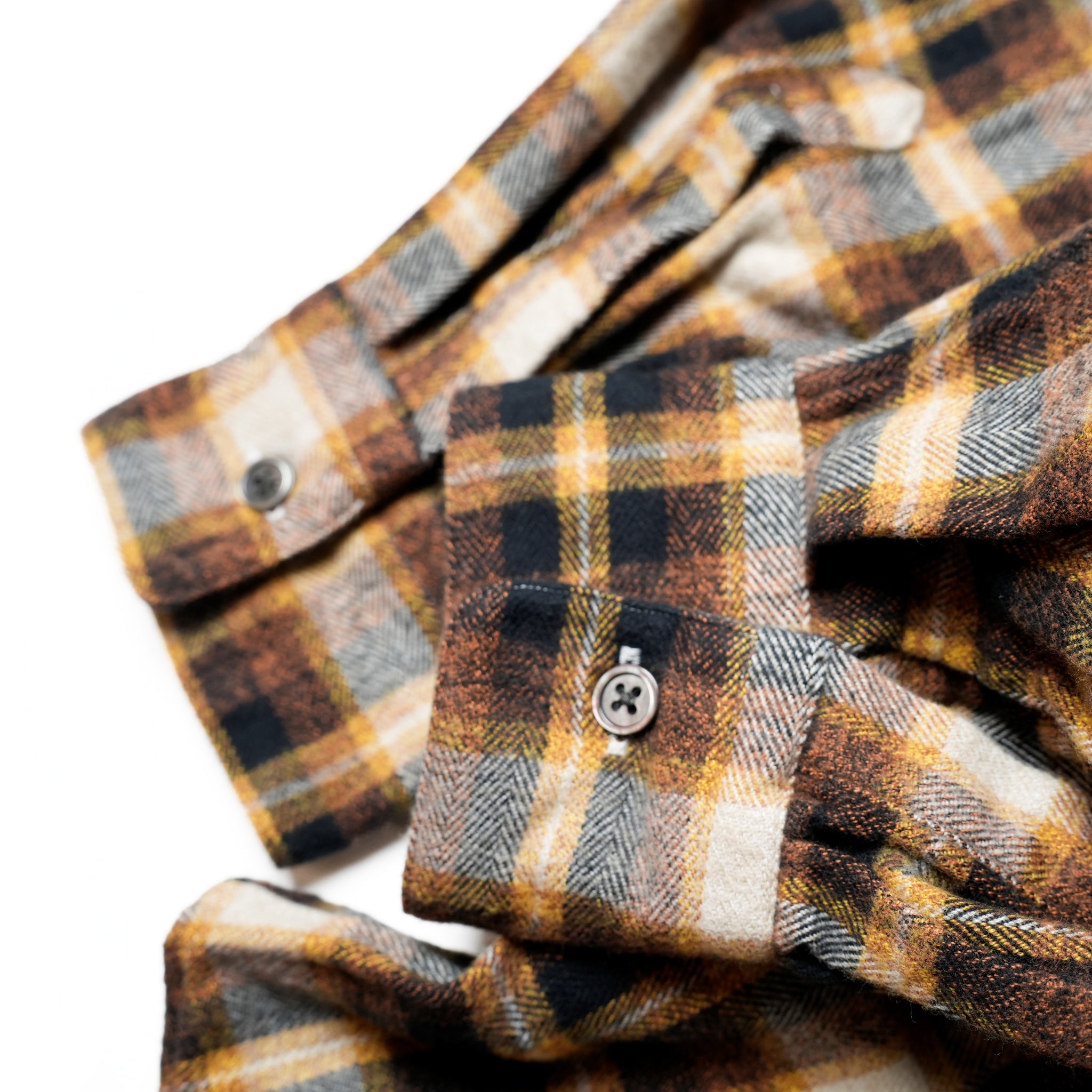REGULAR COLLAR SHIRT-FLANNEL CHECK – Yellow | CATTA SHIRTS