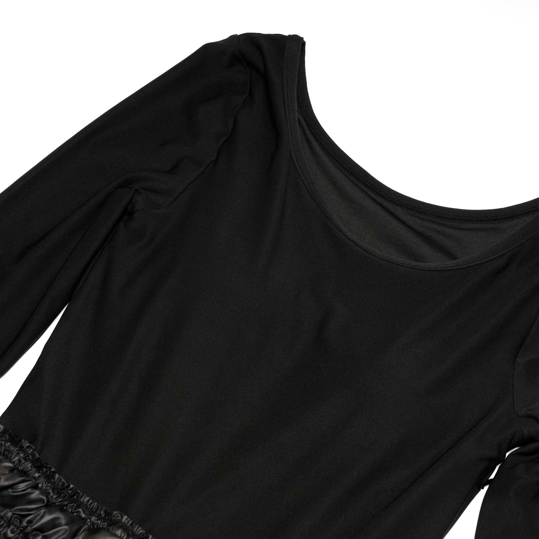 Balloon Hybrid Dress – Black | AMBERGLEAM