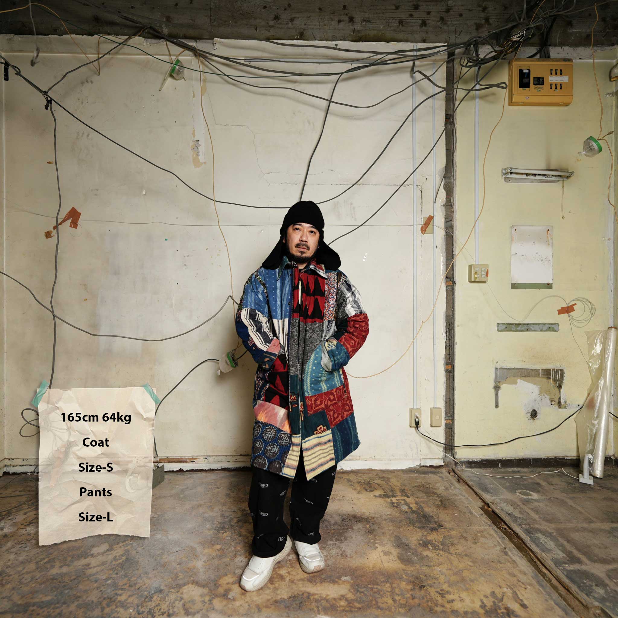 karudo2023aw10 | SANTOS_SANTOSDESCRIPTION: QUILTED LONG COAT WITHZIP & SNAP BUTTONS | Color:Patchwork 04【KARDO_カルド】