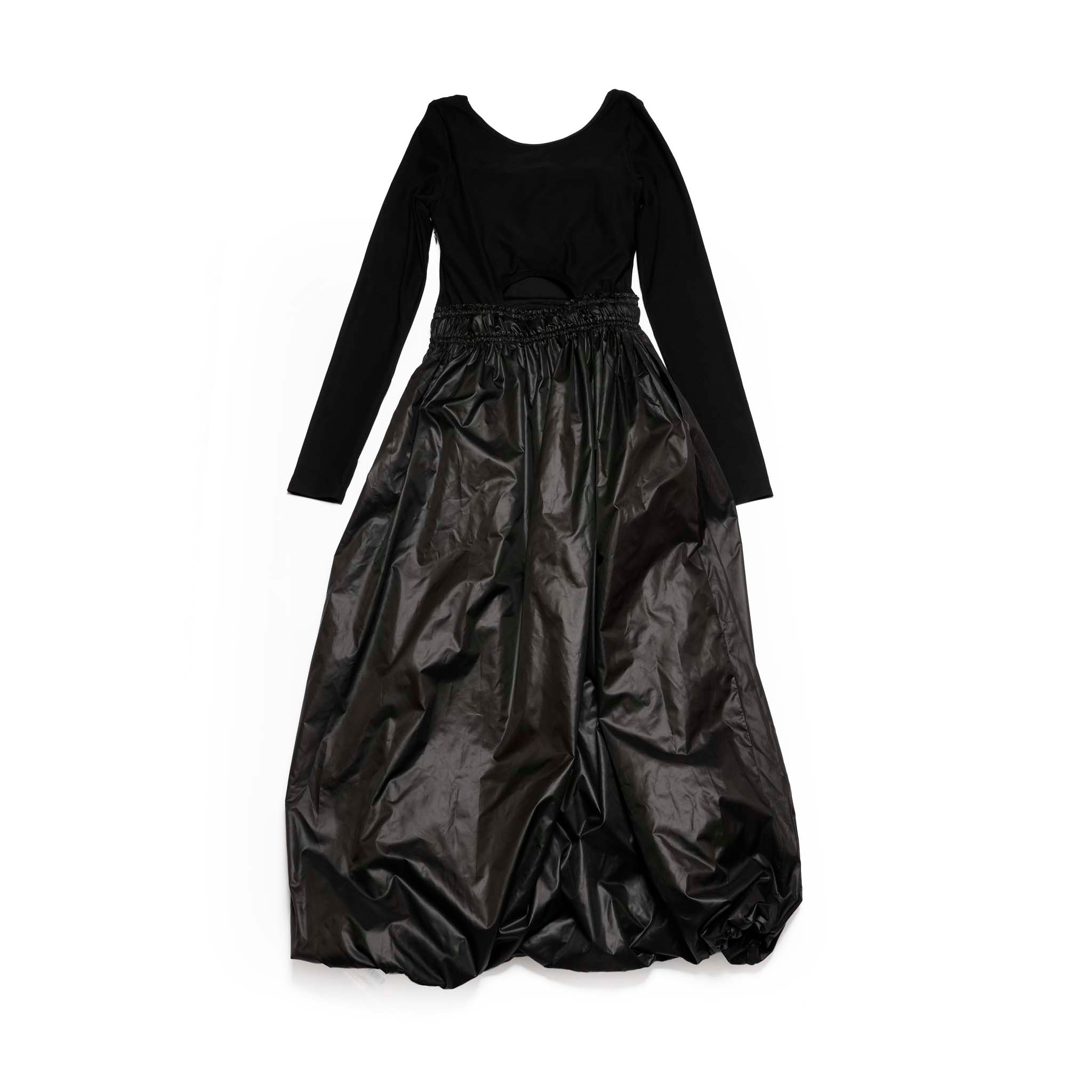 Balloon Hybrid Dress – Black | AMBERGLEAM