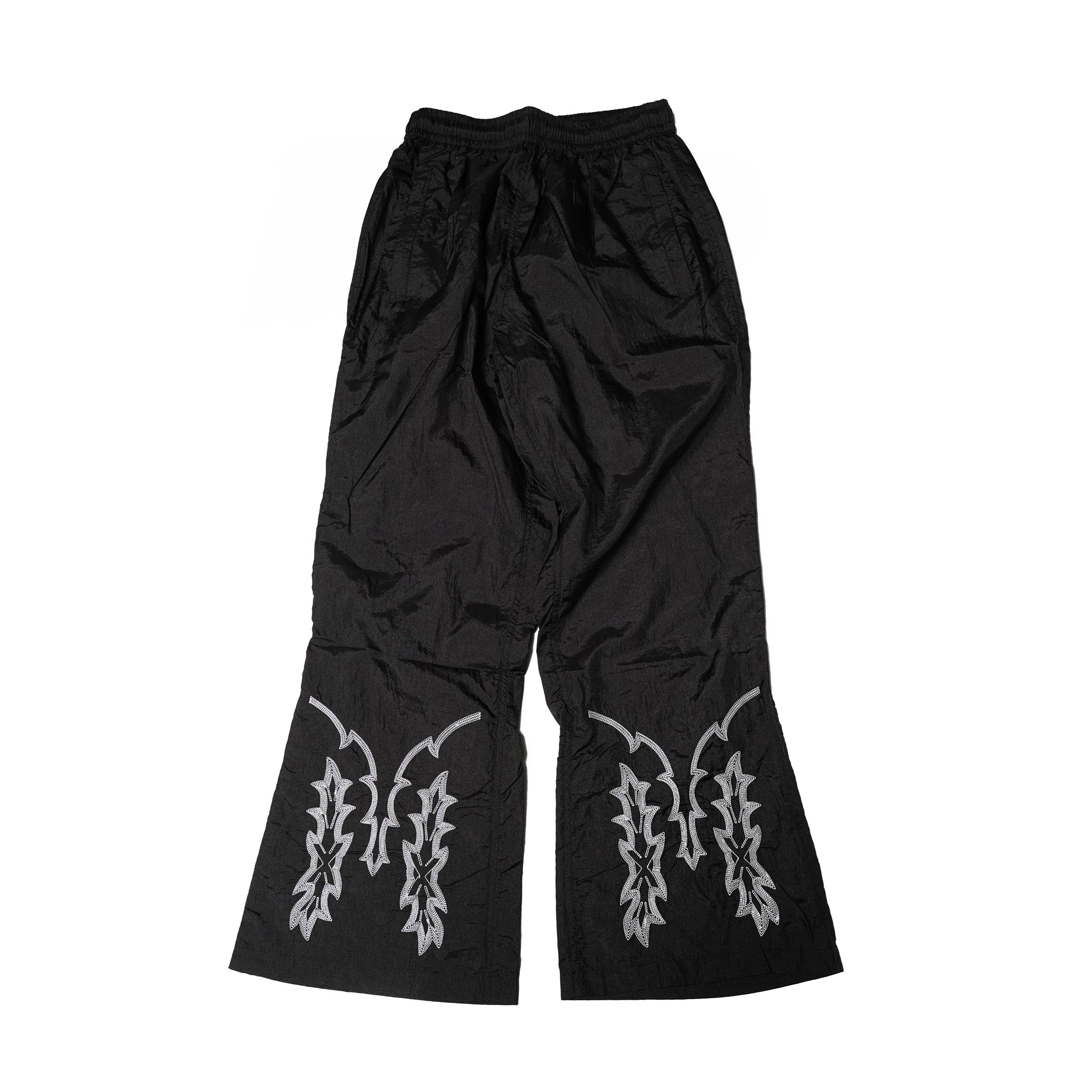 OK261-501 | Nylon Embroidery Pants – Black | OK