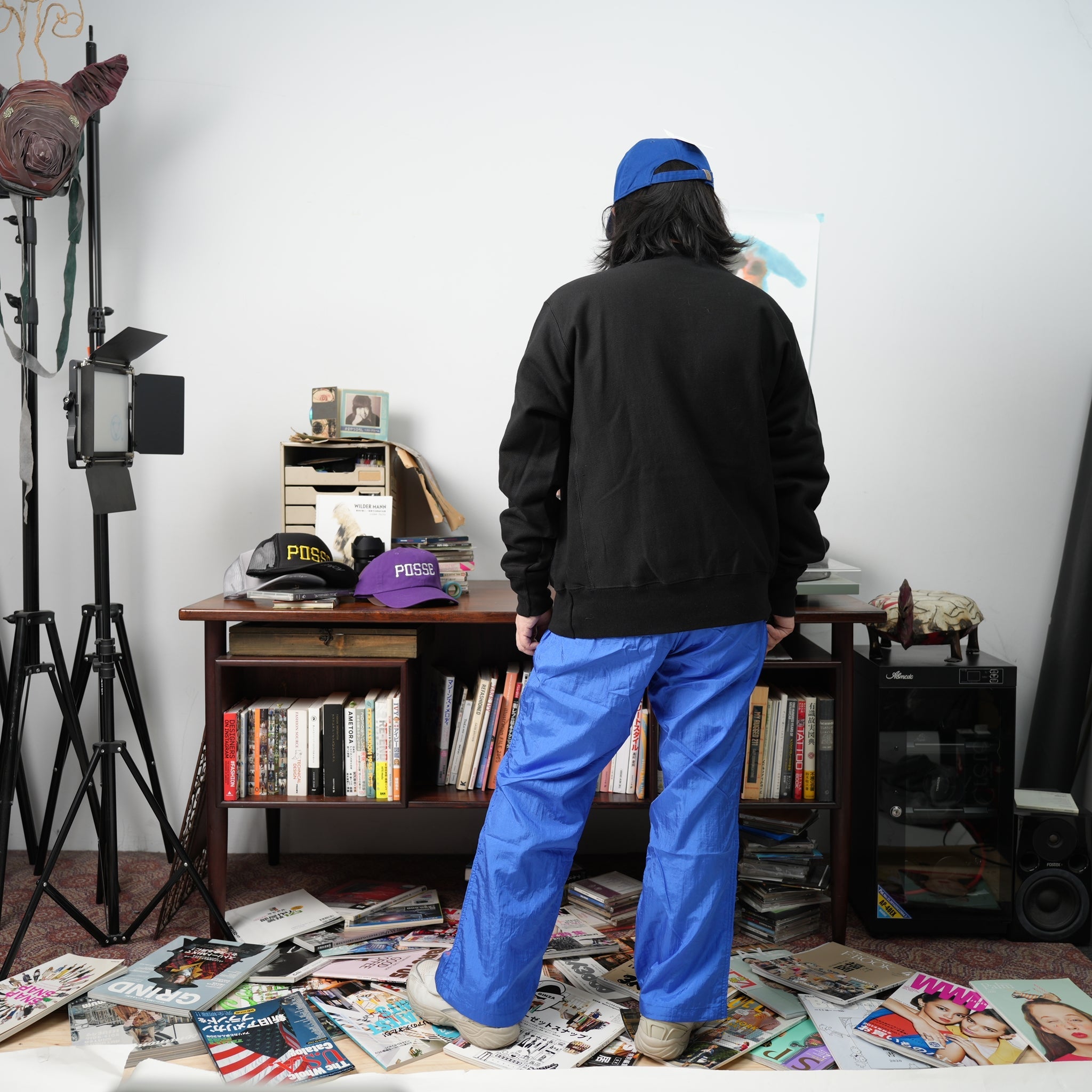 OK241-501_BLU | Nylon Embroidery Pants | Color:Blu【OK_オーケー】