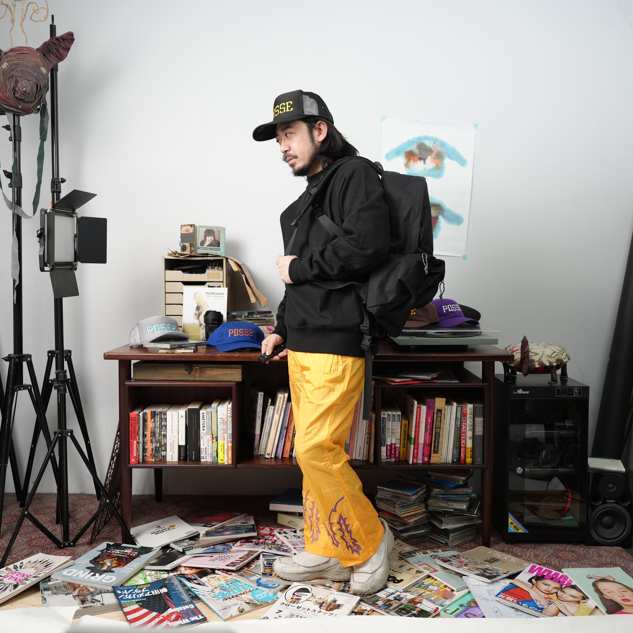 OK241-501_GOLD | Nylon Embroidery Pants | Color:Gold【OK_オーケー】