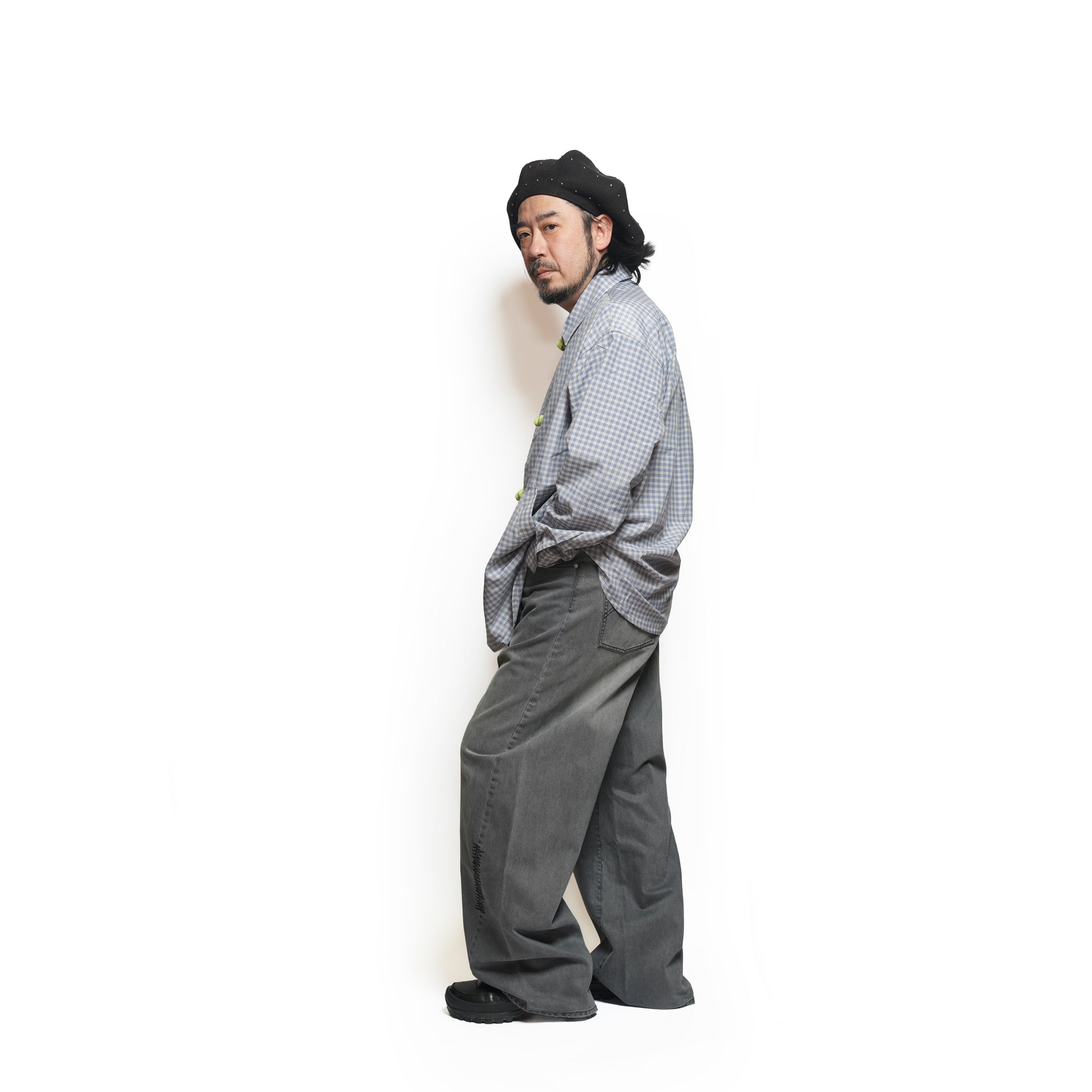 Curvy work pants – Washed Grey | PLATEAU STUDIO