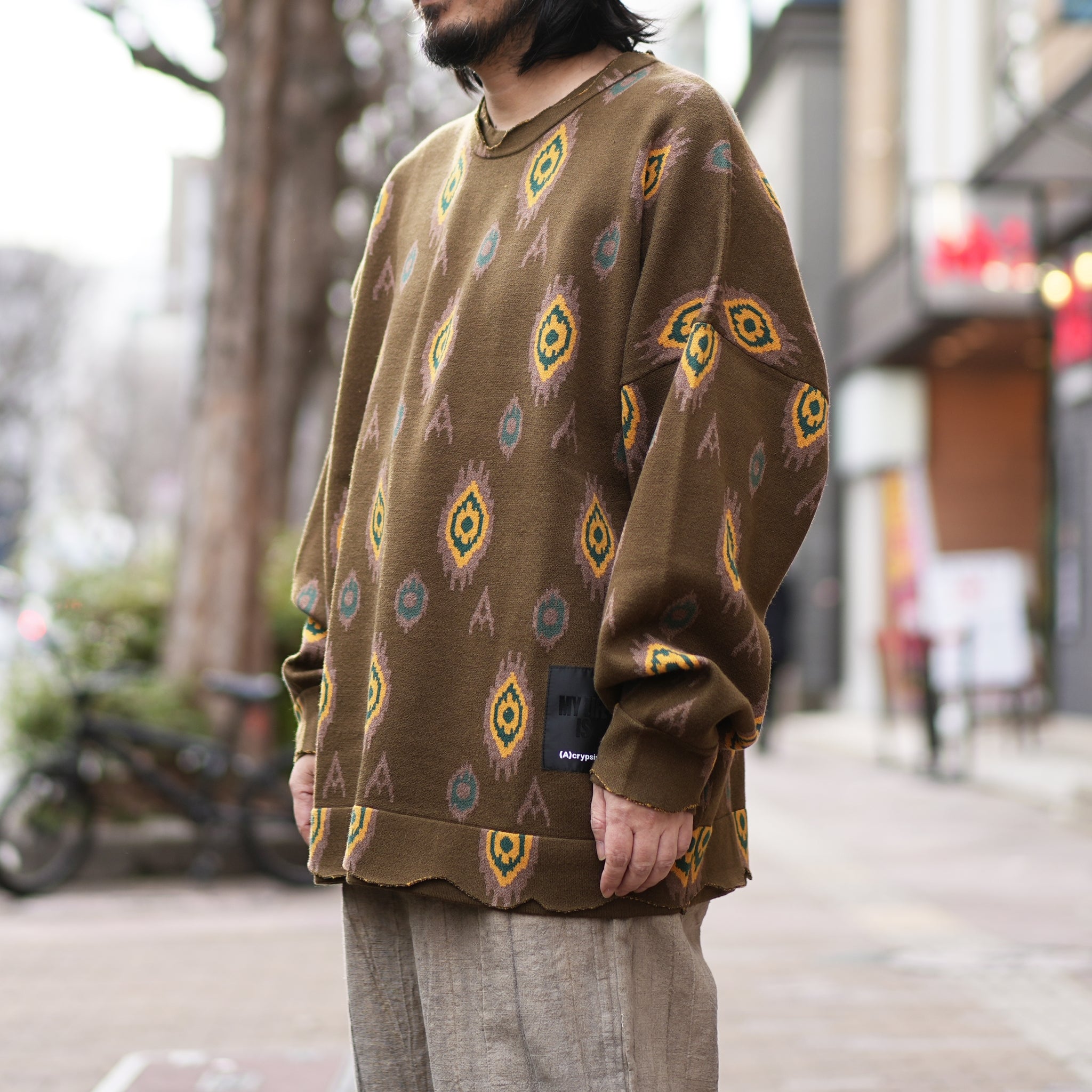 (A)crypsis® 2024 S/S 3D Disruptive Totem Knit Top / Dark Green | Size:Free【(A)CRYPSIS®】【SEIVSON_セイヴソン】【archive】