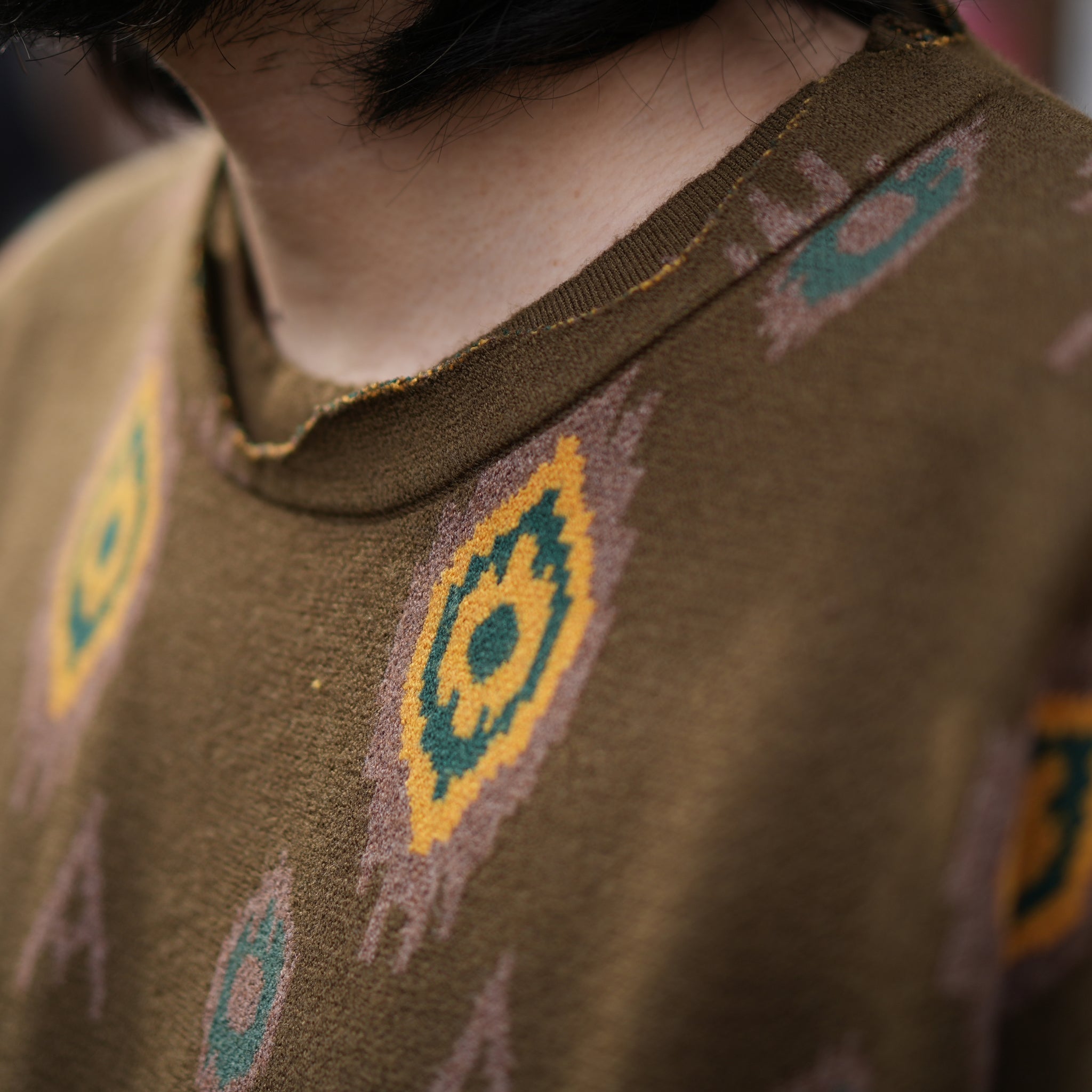 (A)crypsis® 2024 S/S 3D Disruptive Totem Knit Top / Dark Green | Size:Free【(A)CRYPSIS®】【SEIVSON_セイヴソン】【archive】