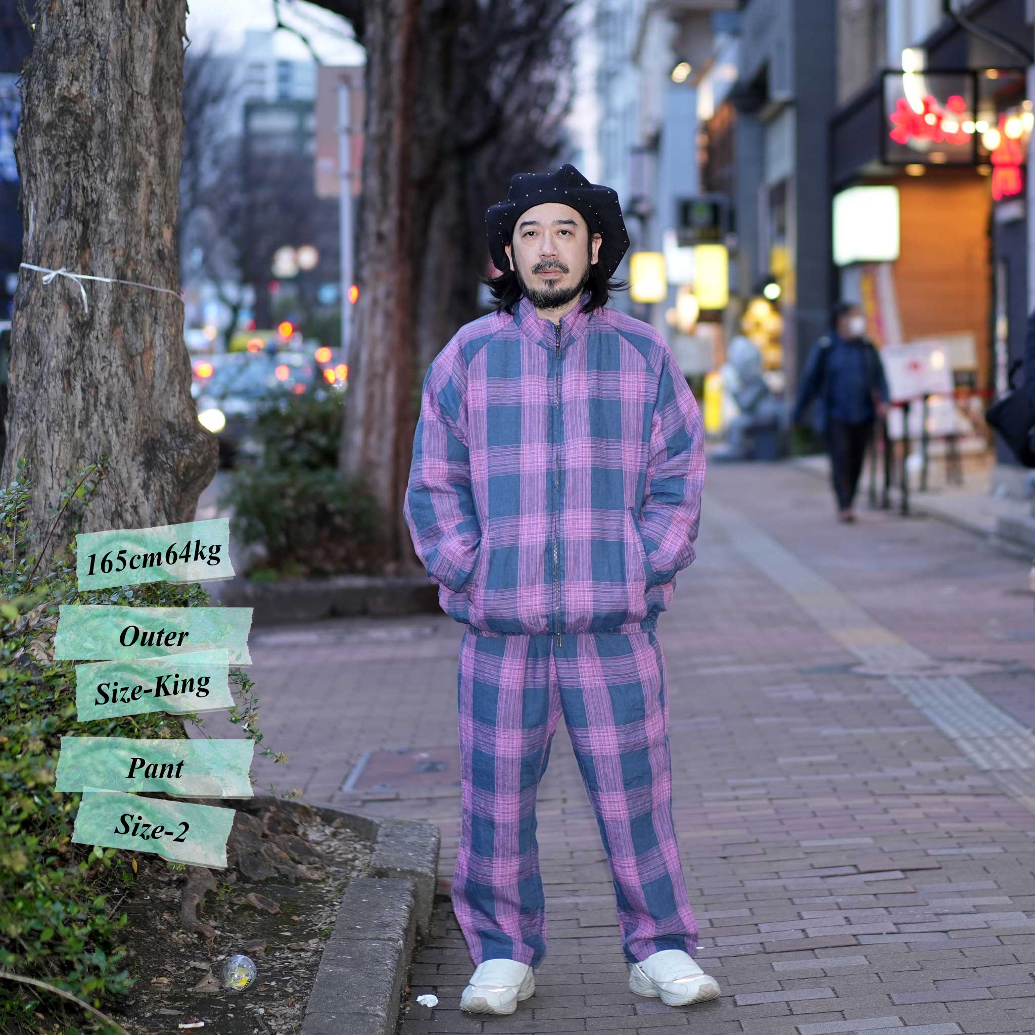 VOO-1172 | BIG CHECK EZ SLACKS | Color:Sax/Navy【VOO_ヴォー】