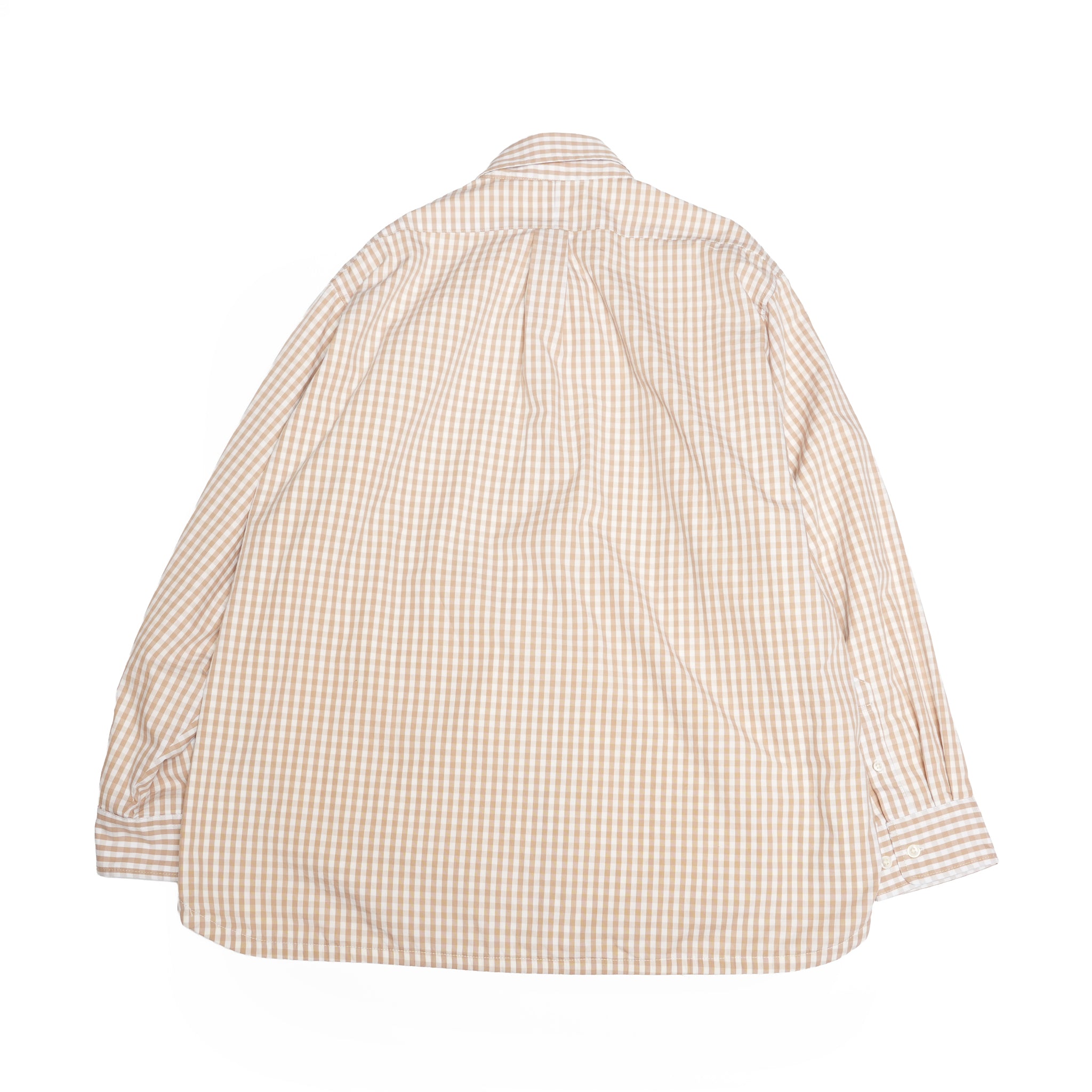 Gingham check B/D shirts with lining / Tim (Beige) | IMPRESTORE