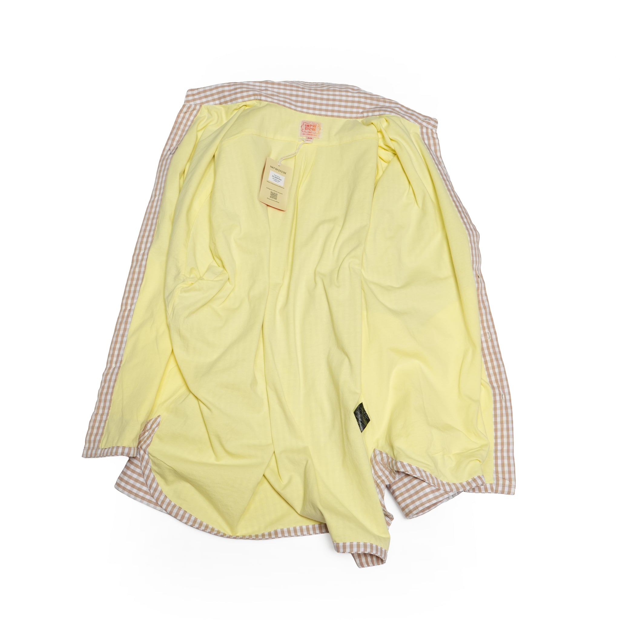 Tim_gingham check B/D shirts with lining | Color_Beige | No_CZ-ImSt-389_Beige【IMPRESTORE_インプレストア】