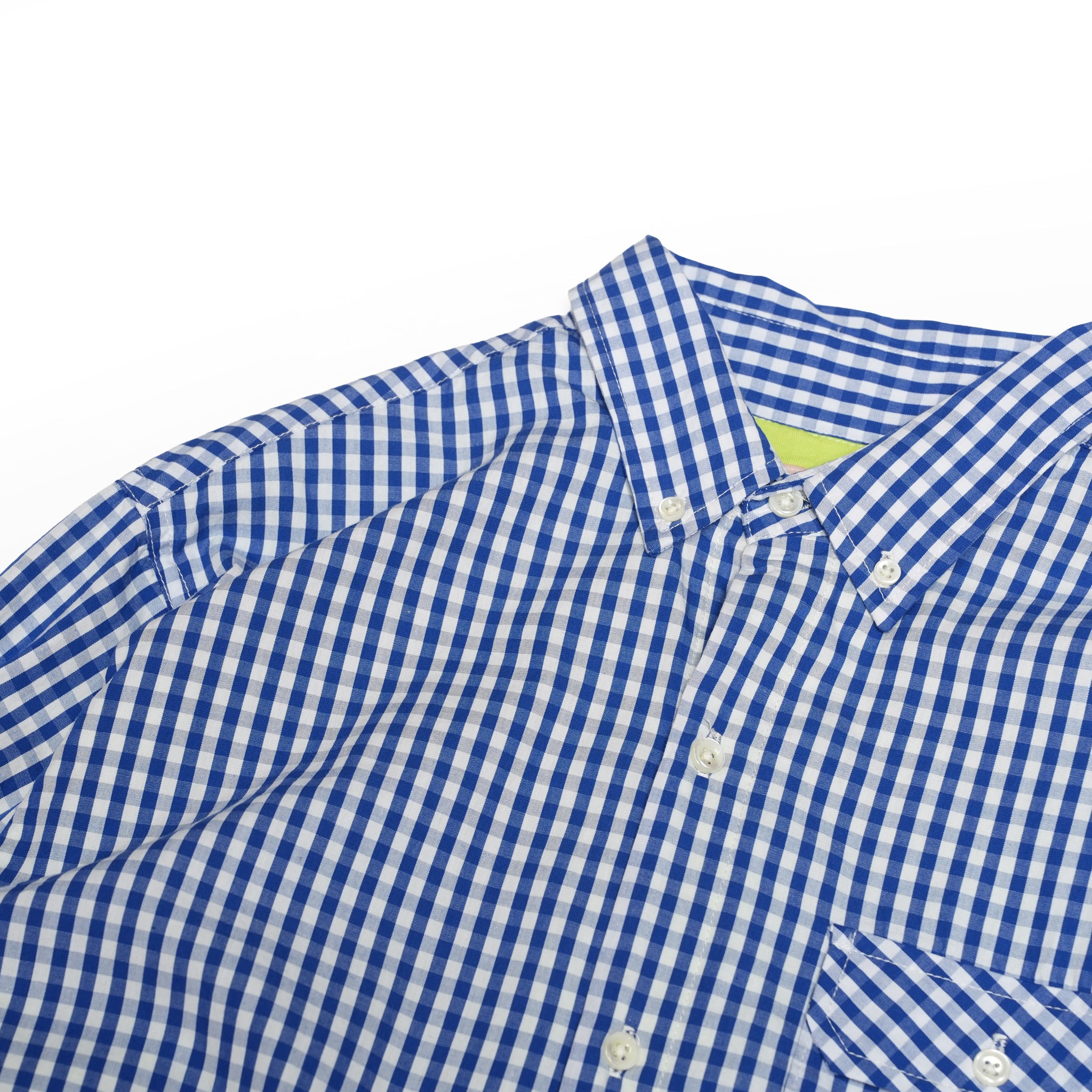 Gingham check B/D shirts with lining / Tim (Blue) | IMPRESTORE
