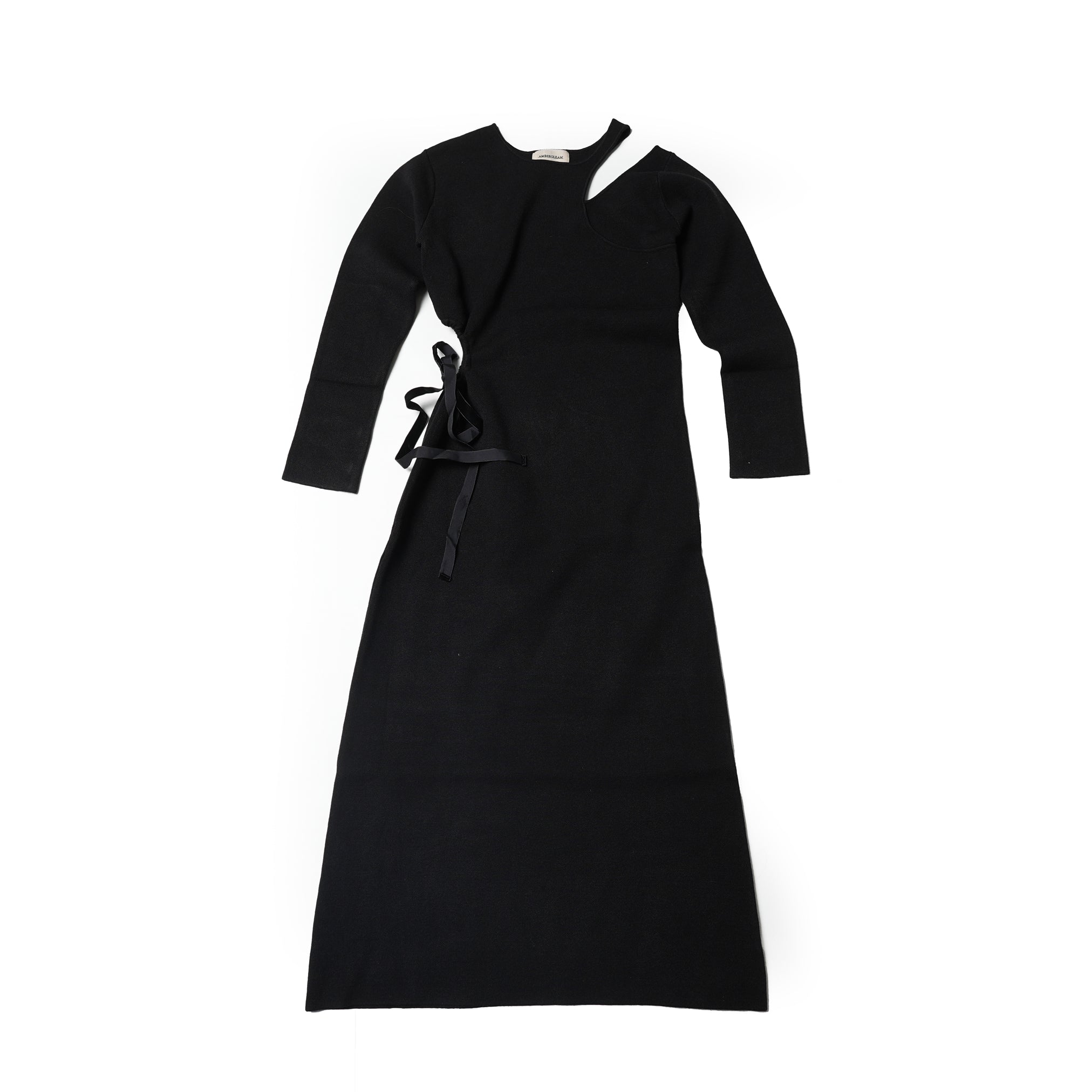 Art Knit Dress | Color:Black / Valencia Orange【AMBERGLEAM_アンバーグリーム】| 1149131218