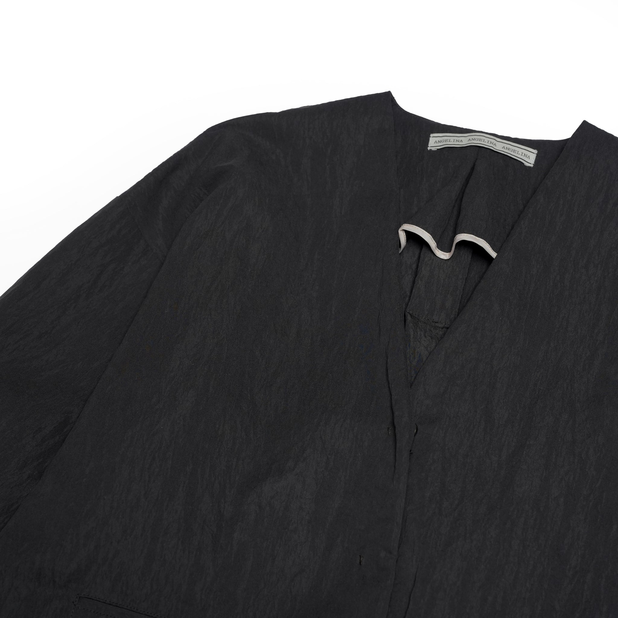 ノーカラーシャツブルゾン – Black | ANGELINA