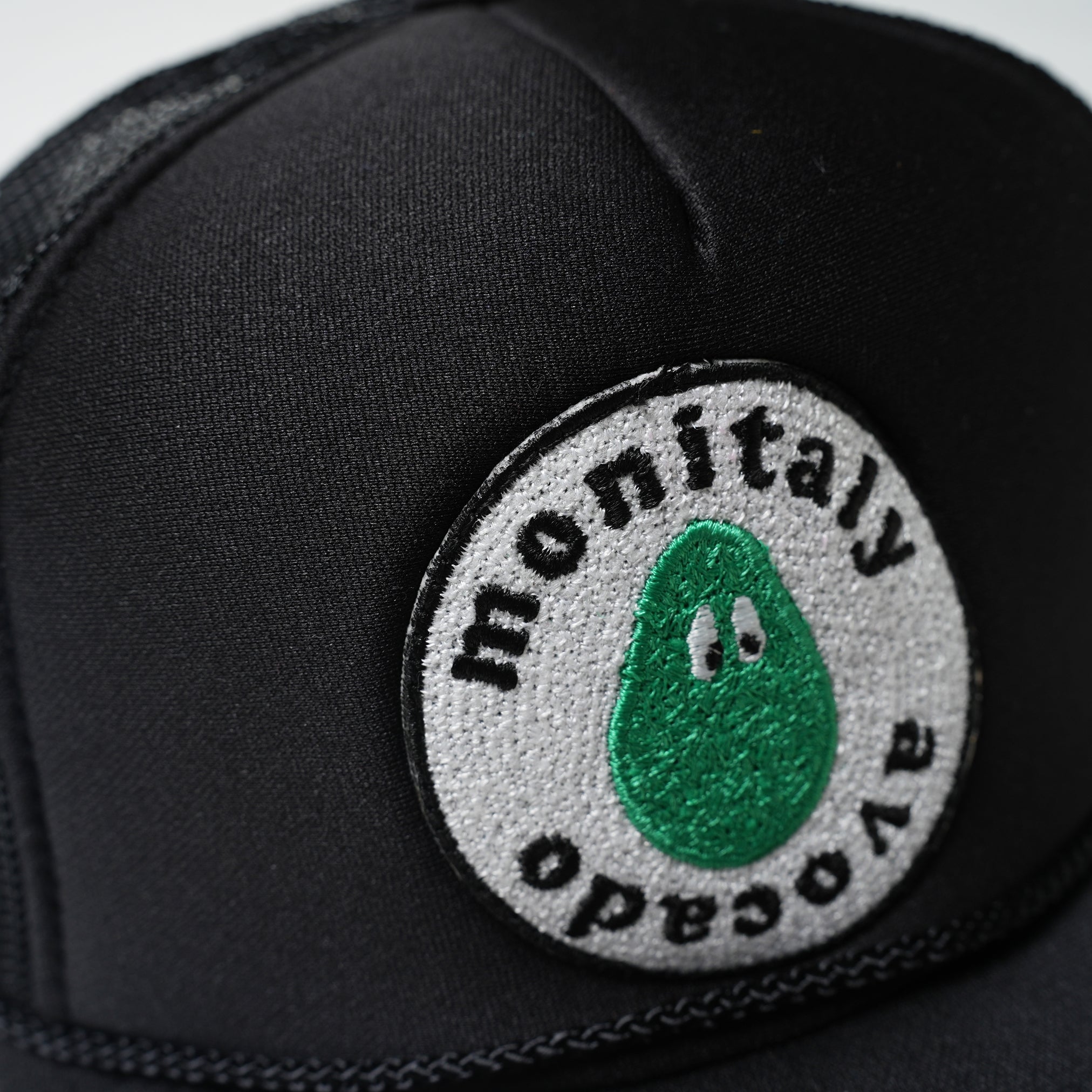 M31902-2 | Trucker Hat w/ Monitaly Avocado Patch | Color:Black【MONITALY_モニタリー】【archive】