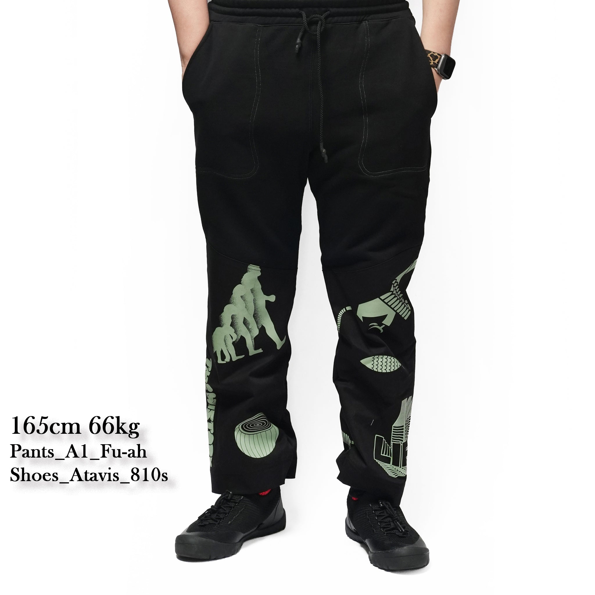 Print Sweat Pants – Black | FU-AH