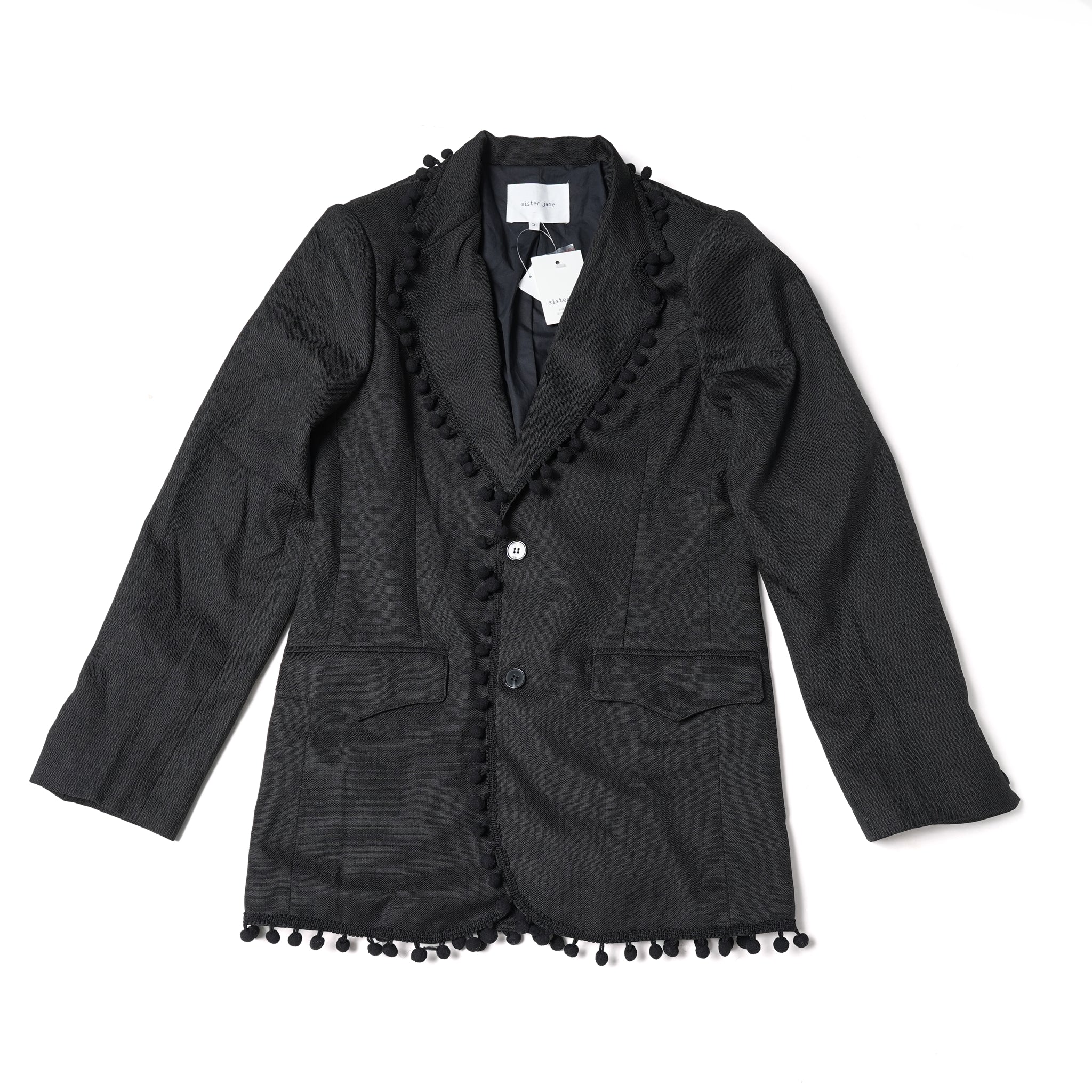 No:28SM00JKM023BLK | Name:Cory Pom Pom Blazer | Color:Black【SISTER JANE_シスタージェーン】
