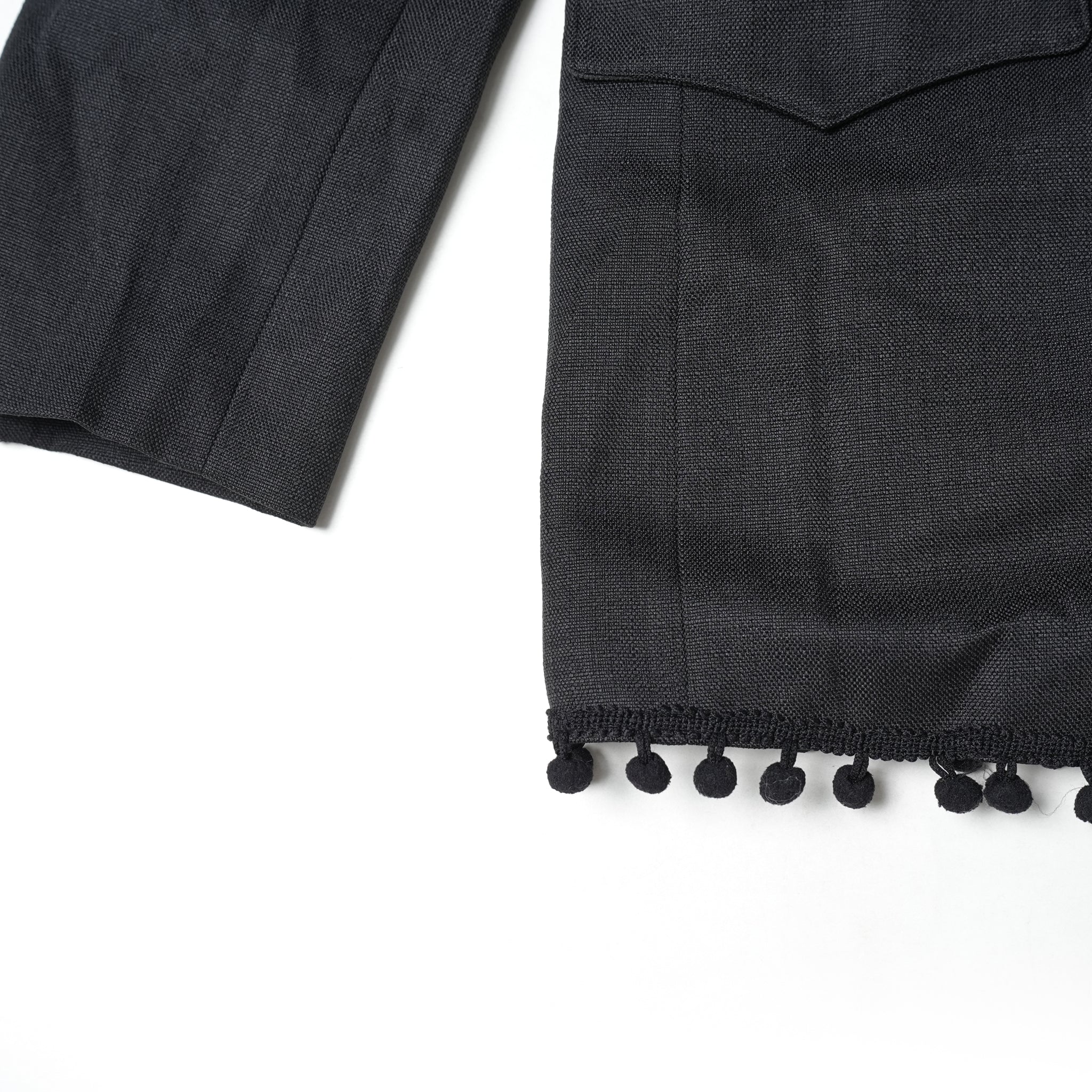 28SM00JKM023BLK | Cory Pom Pom Blazer – Black | SISTER JANE