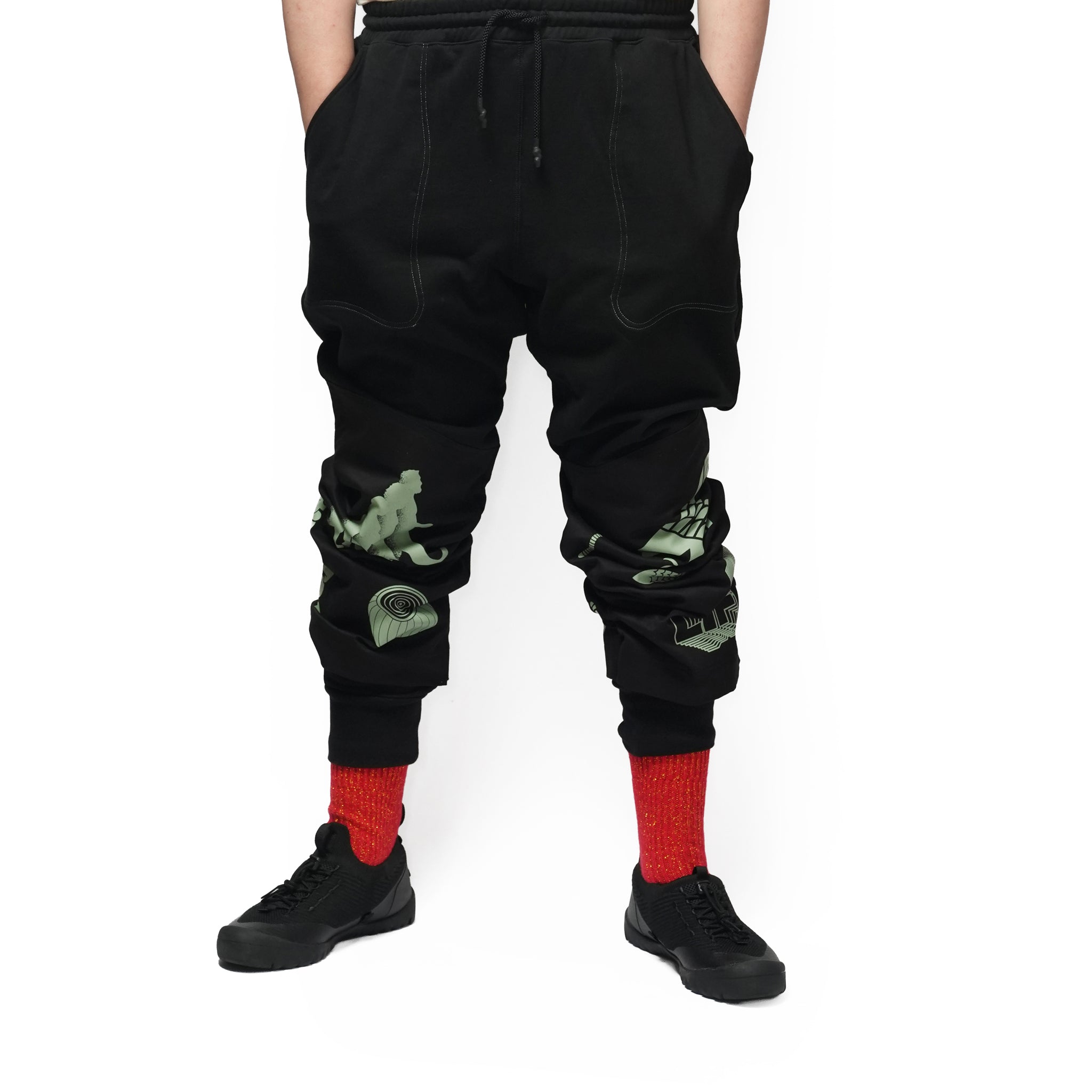 Print Sweat Pants – Black | FU-AH