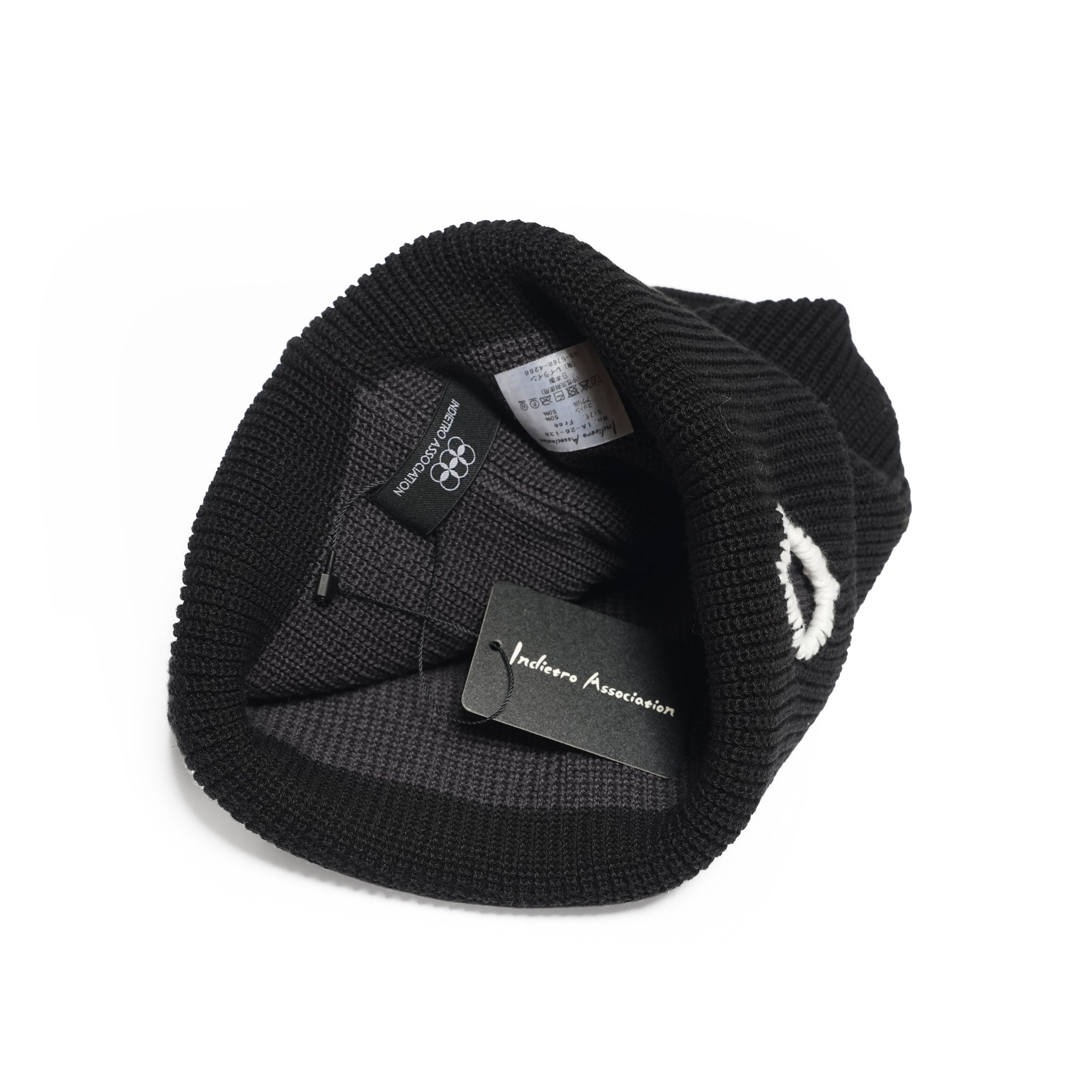 Color Hole Knit Cap | Color_Black | No_IA-26-138_Black【INDIETRO ASSOCIATION_インディエトロアソシエーション】