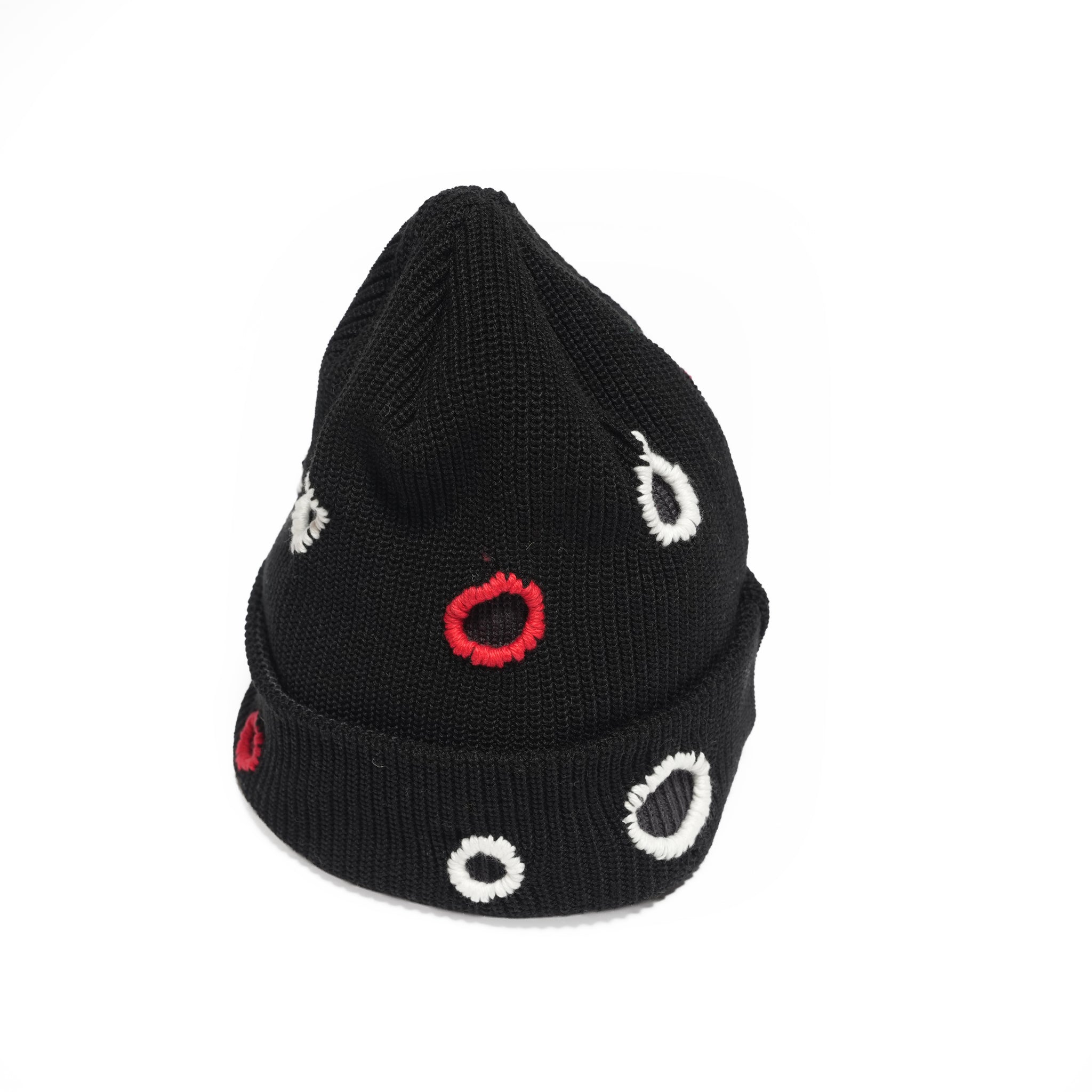 Color Hole Knit Cap | Color_Black | No_IA-26-138_Black【INDIETRO ASSOCIATION_インディエトロアソシエーション】