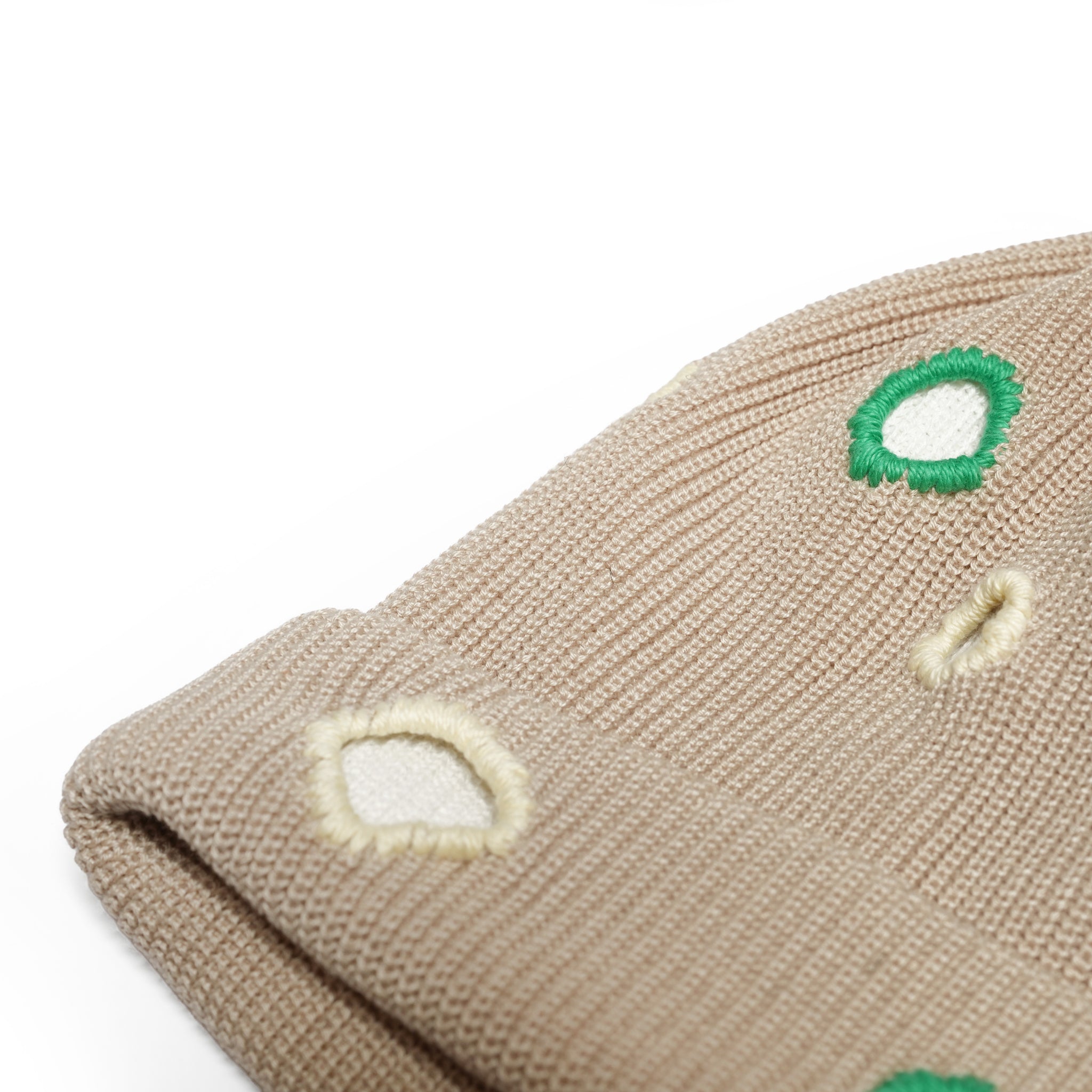 Color Hole Knit Cap | Color_Beige | No_IA-26-138_Beige【INDIETRO ASSOCIATION_インディエトロアソシエーション】