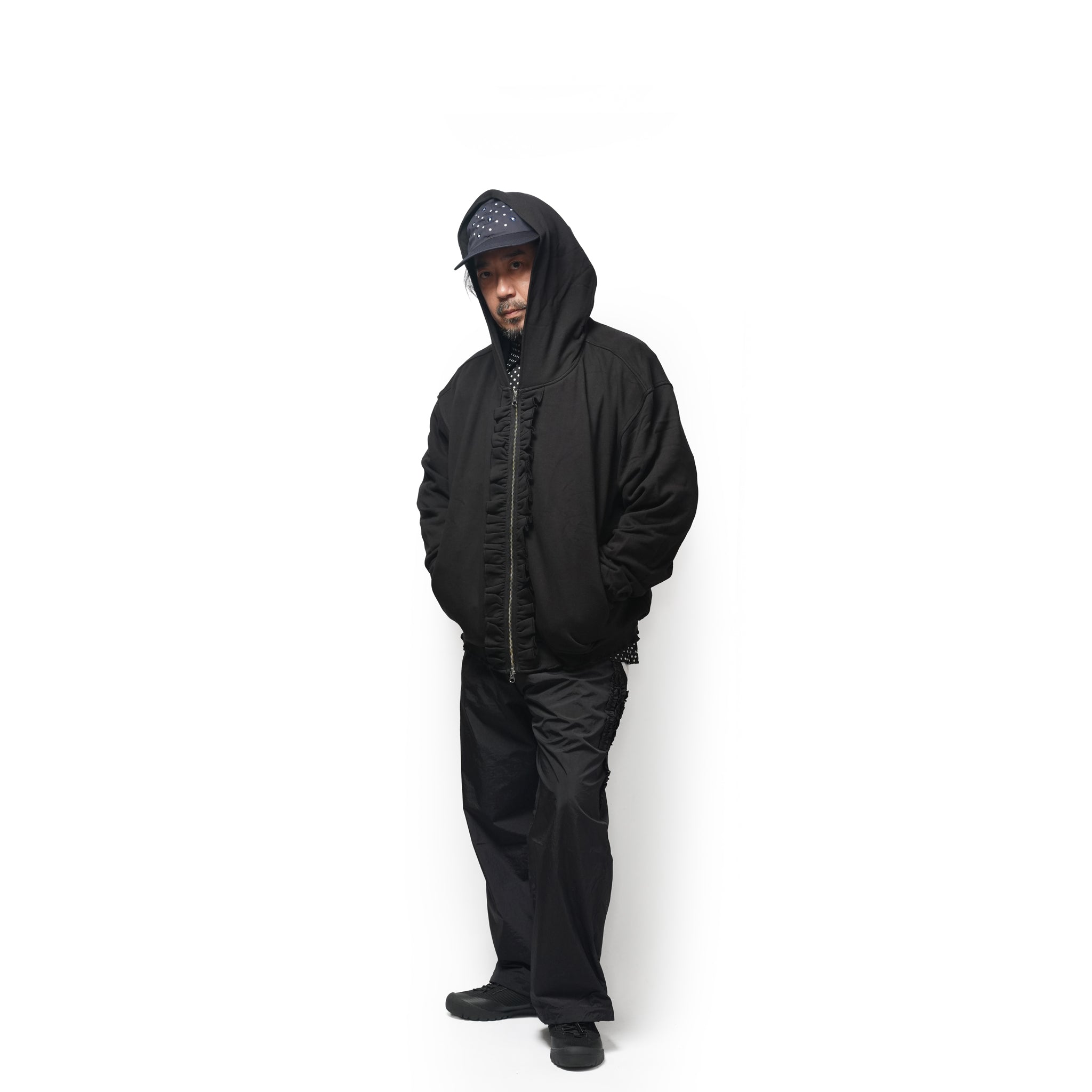 Frill Zip up sweat – Black | NICK GEAR | 入荷予定アイテム