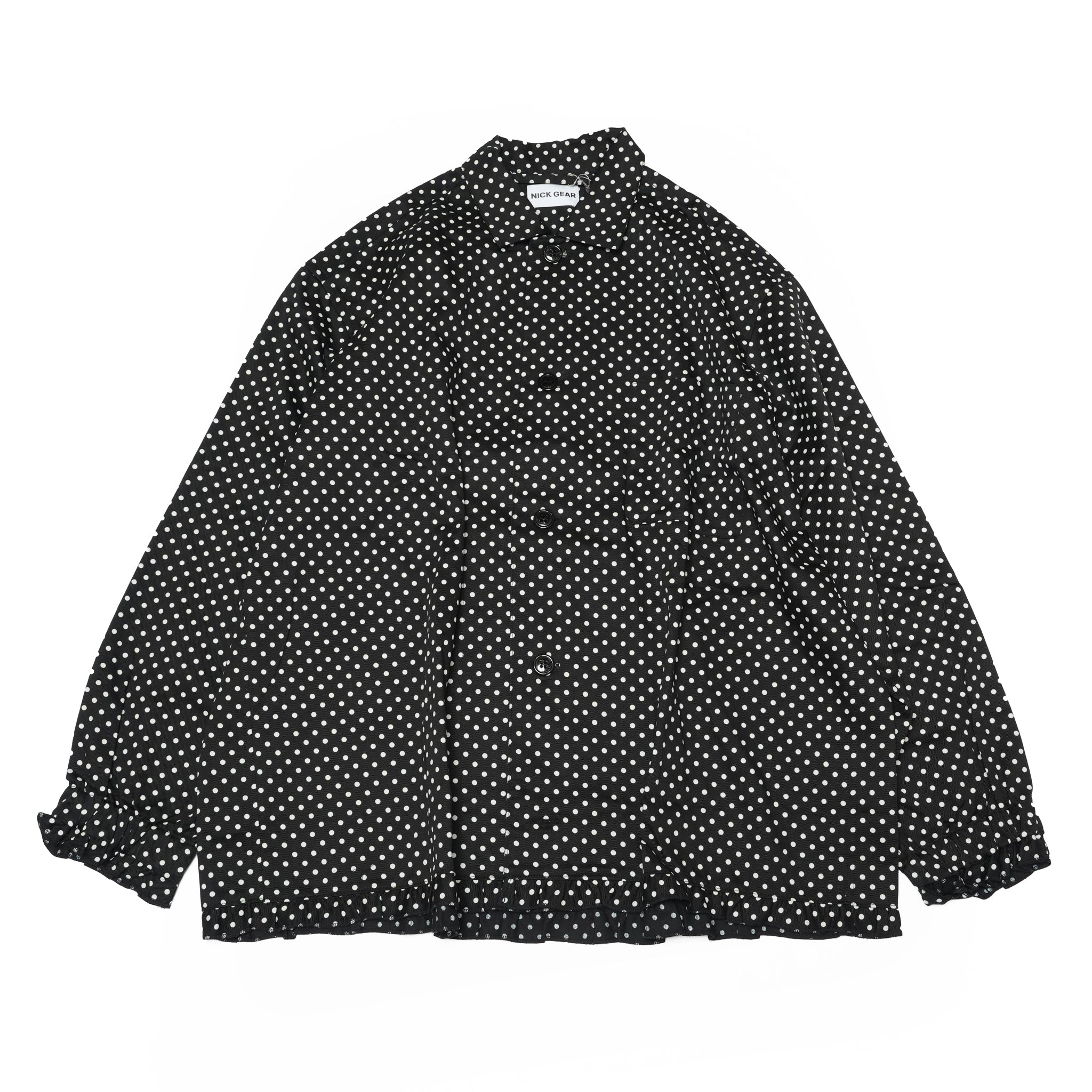 Dot Gather shirt – Black | NICK GEAR | 入荷予定アイテム
