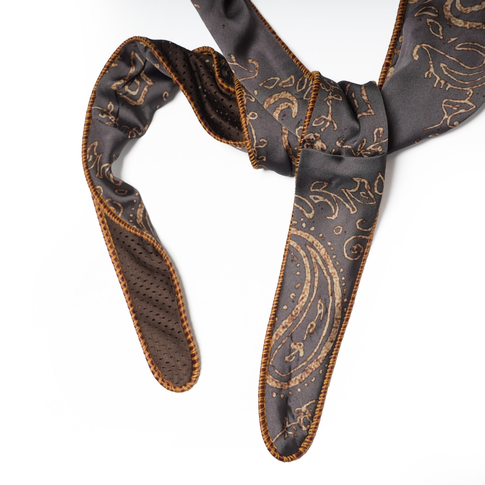 (A)crypsis® Amoeba Paisley Hooded Scarf - Coffee Gold