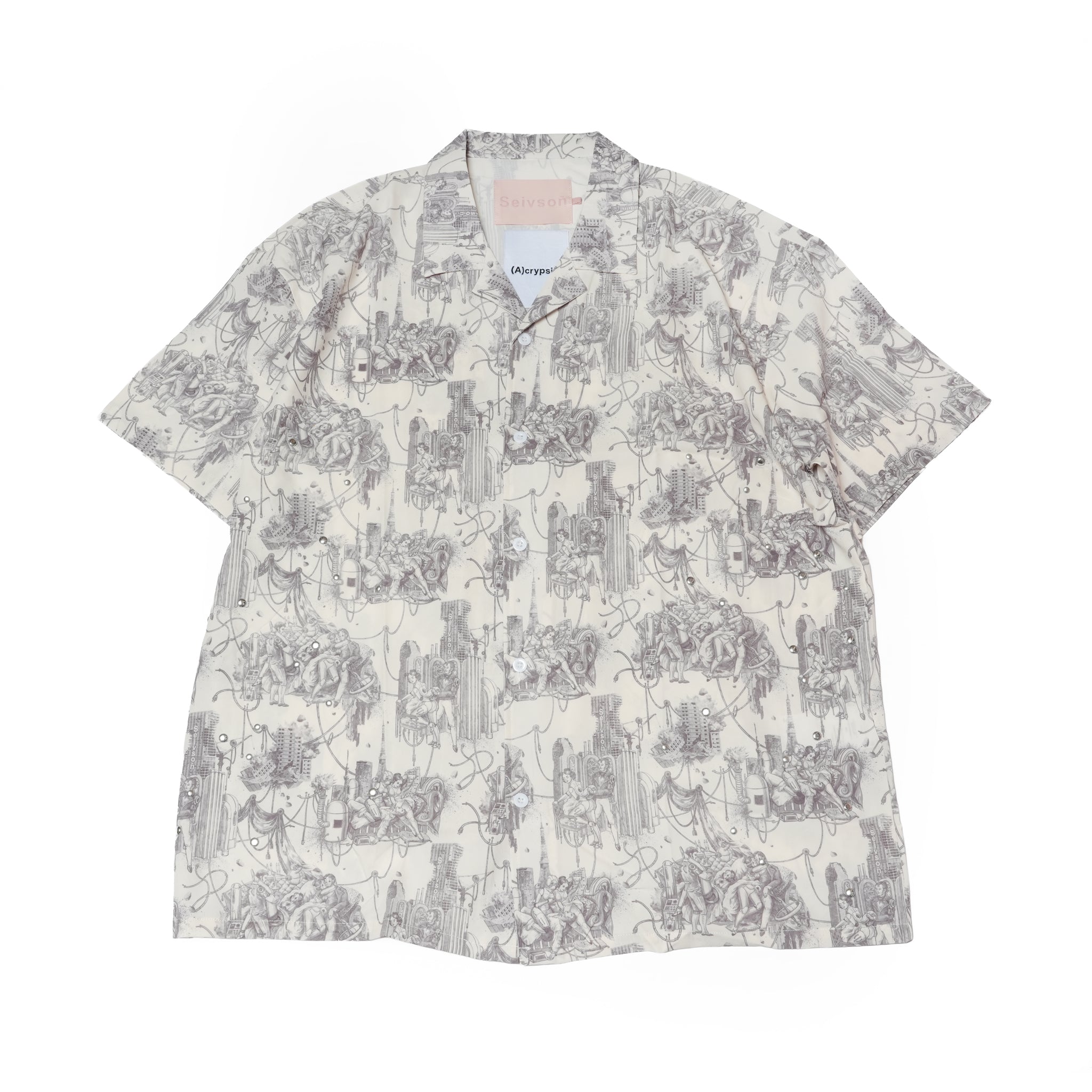 Seivson x (A)crypsis METAL GEM HAWAIIAN SHIRT - BLUE