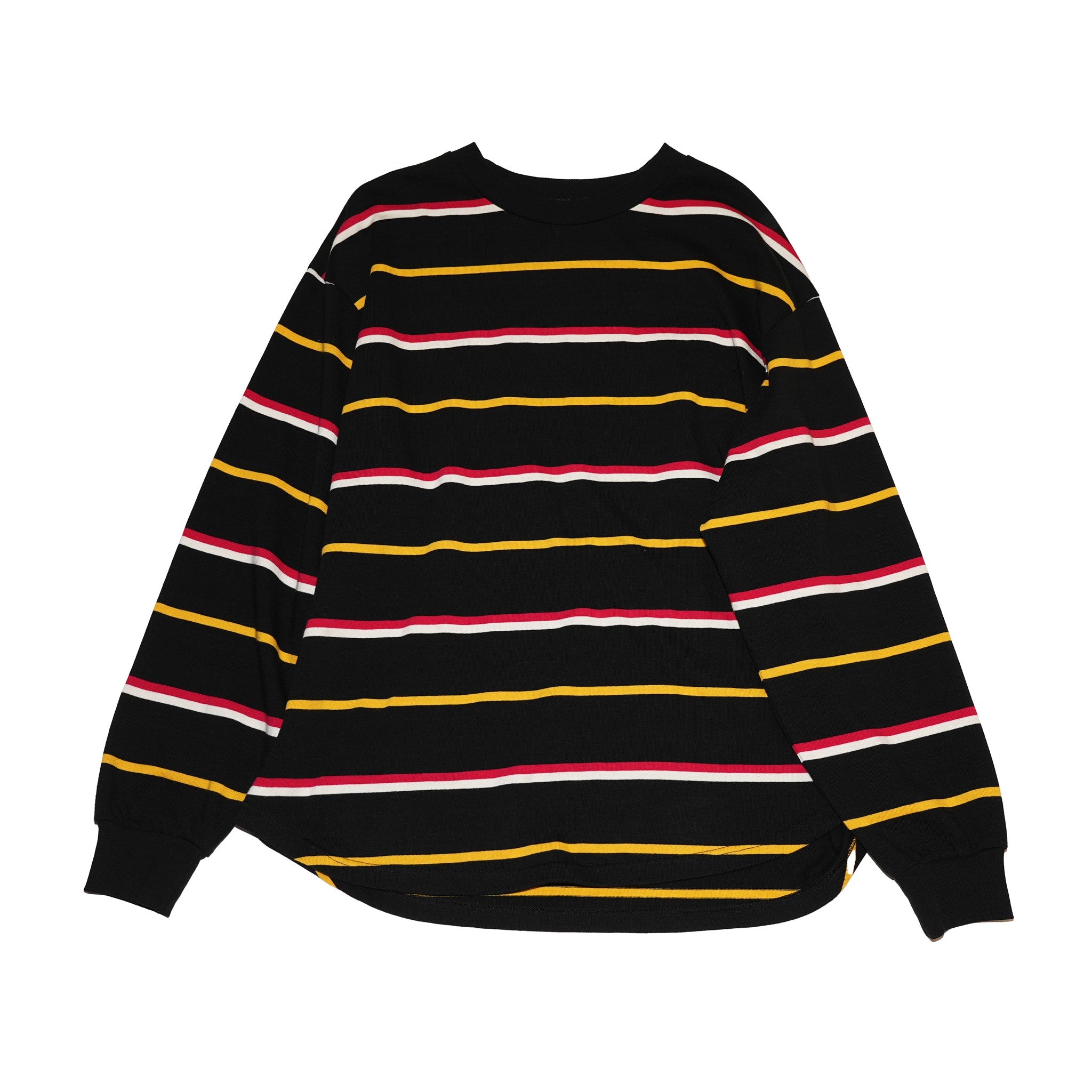 Cotton Border Long Sleeve | Color:Black【AMBERGLEAM_アンバーグリーム】| 10452112