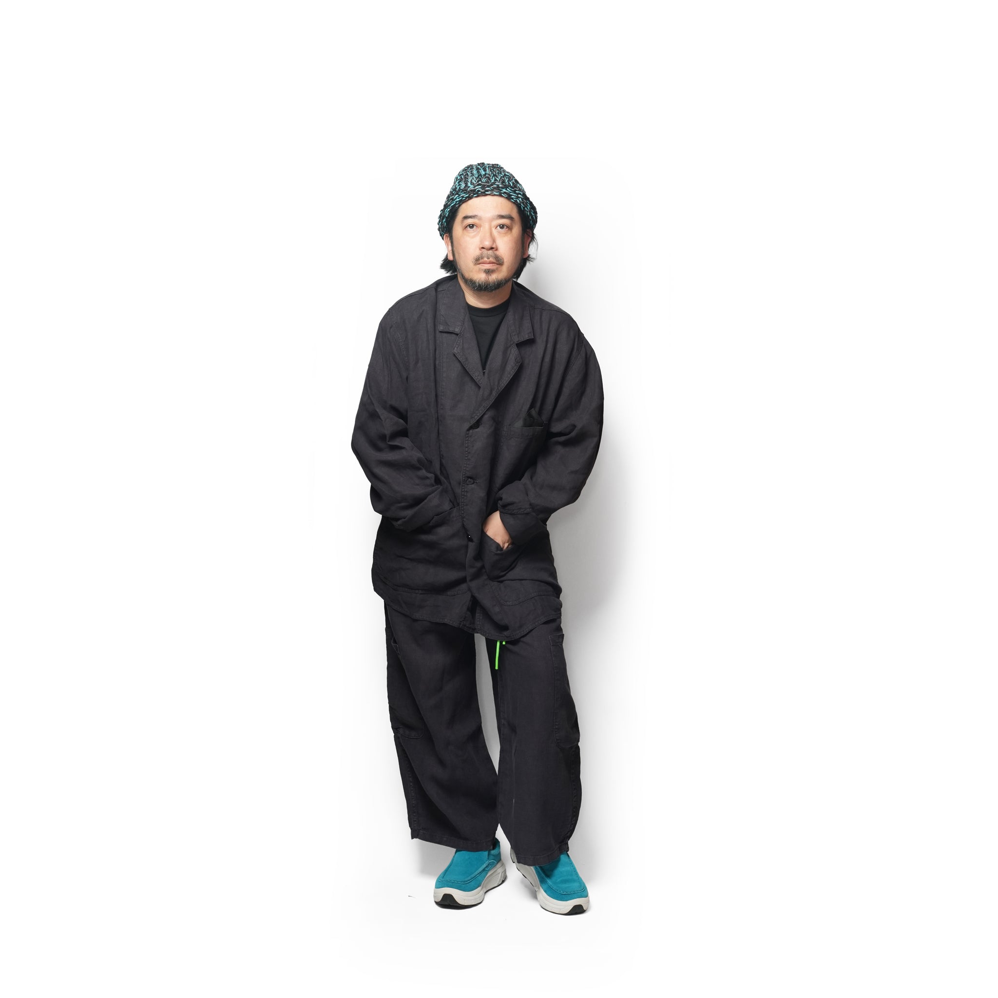 F.D.A. Black Sesame Linen Dinner Jacket | Meals Clothing