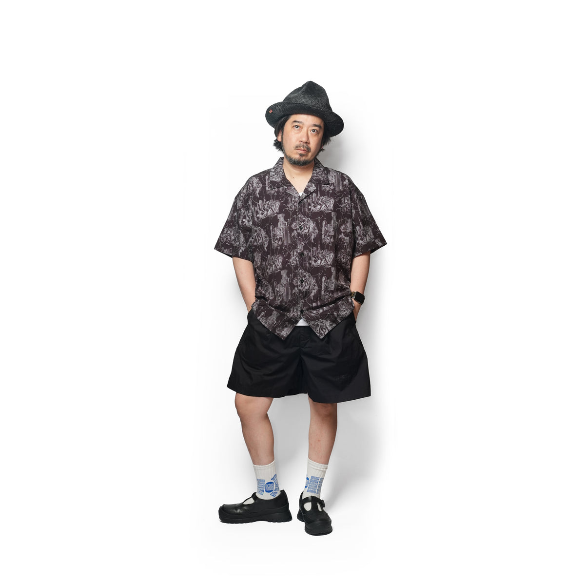 Seivson x (A)crypsis METAL GEM HAWAIIAN SHIRT - BLACK