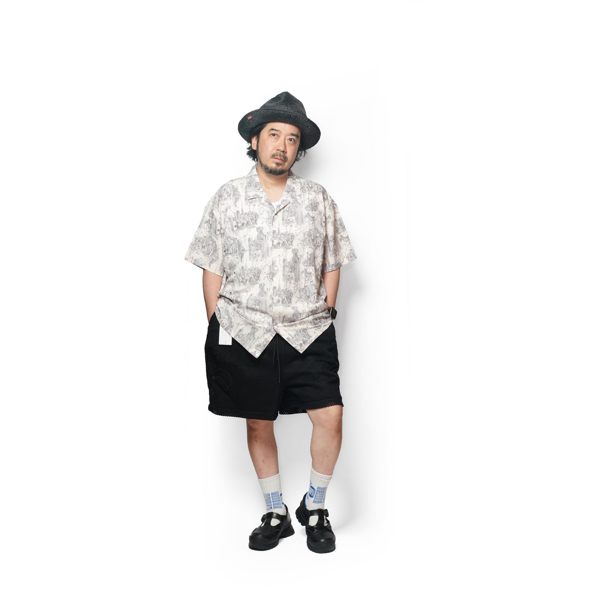 Seivson x (A)crypsis METAL GEM HAWAIIAN SHIRT - BLUE
