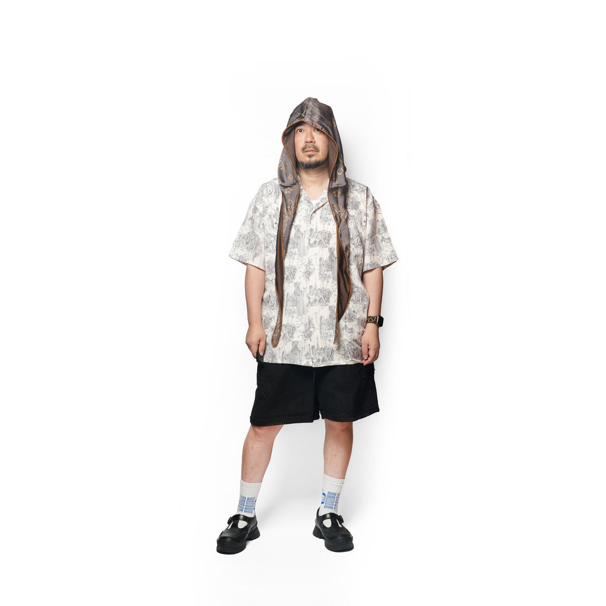 Seivson x (A)crypsis METAL GEM HAWAIIAN SHIRT - BLUE