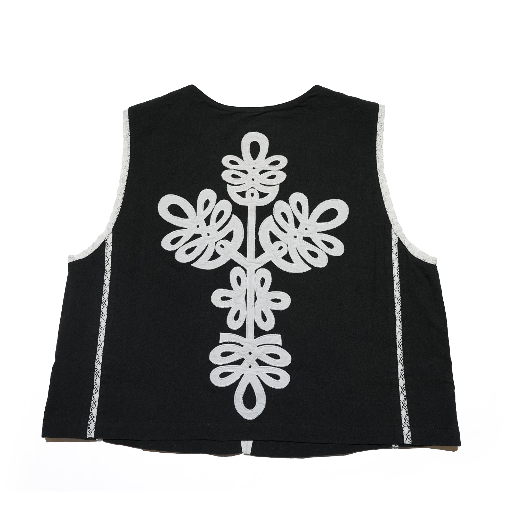 KAZAKHSTAN PATCHWORK EMB VEST – Black | SARAMALLIKA