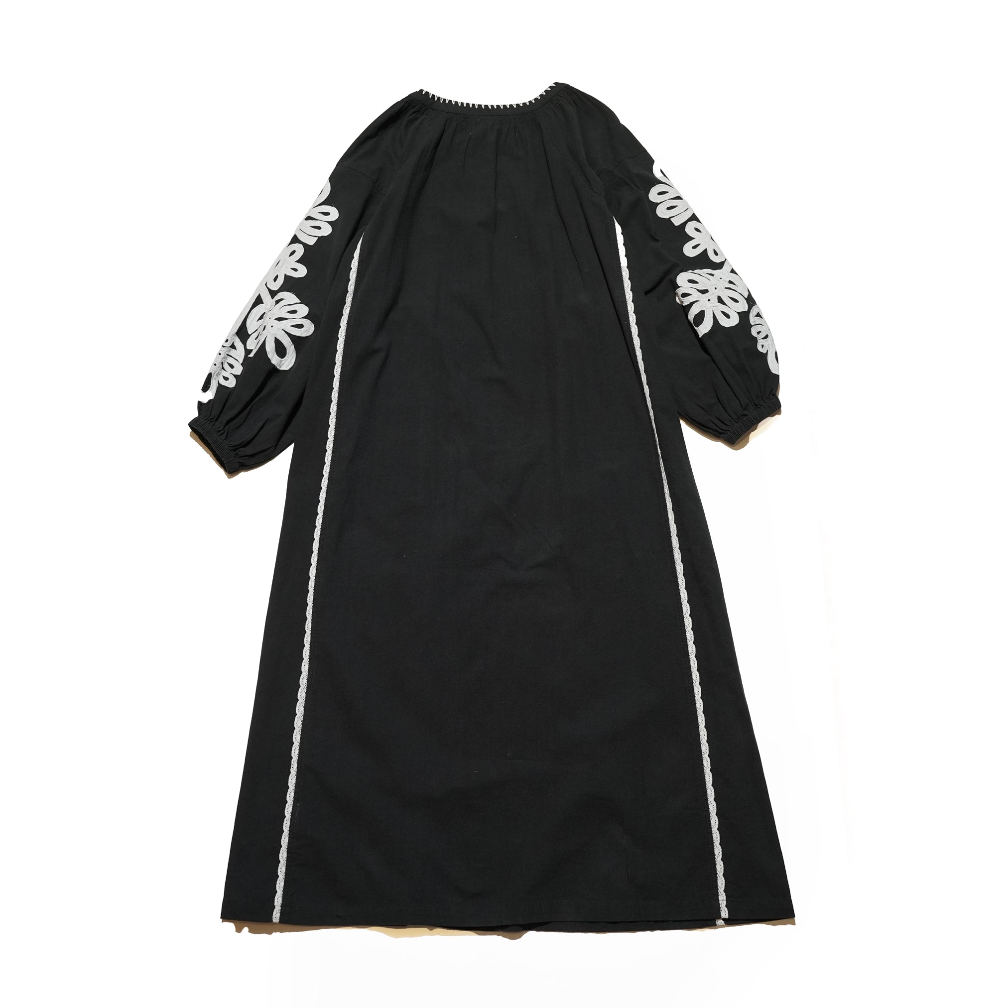 KAZAKHSTAN PATCHWORK EMB DRESS – Black | SARAMALLIKA