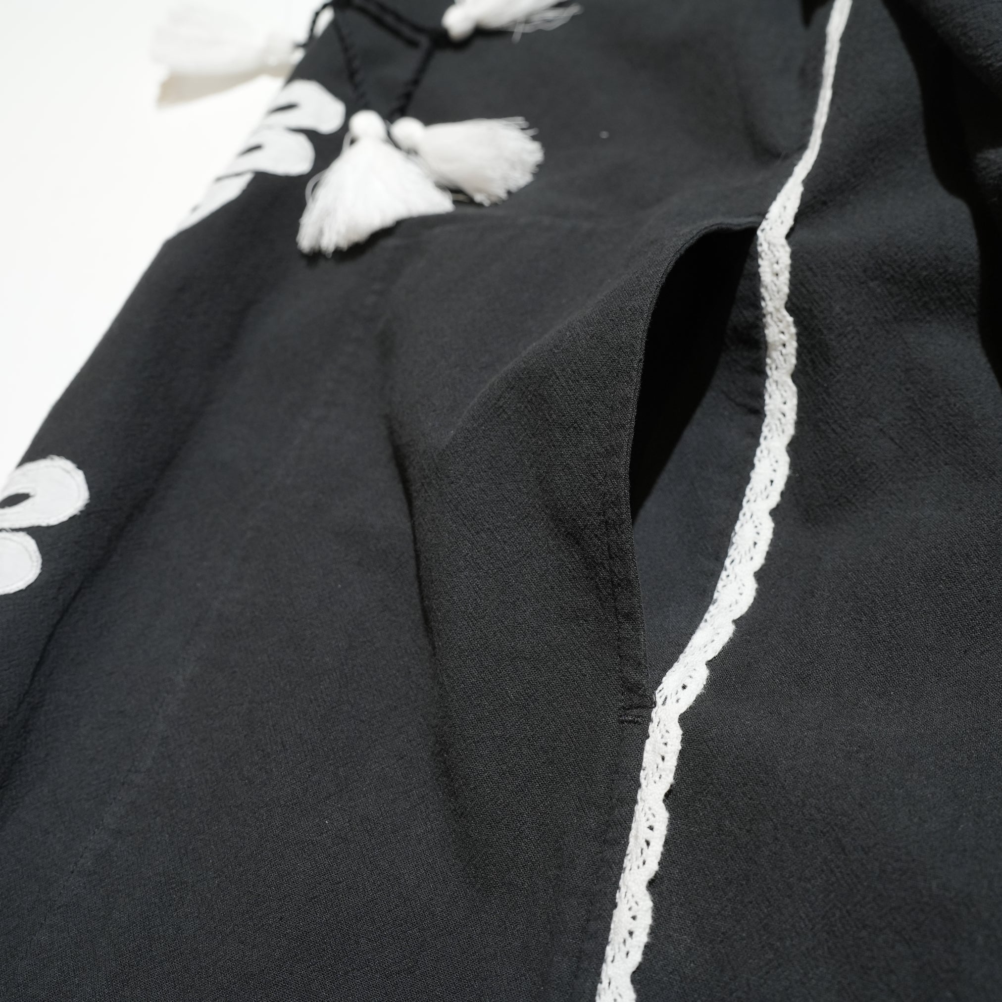 KAZAKHSTAN PATCHWORK EMB DRESS – Black | SARAMALLIKA