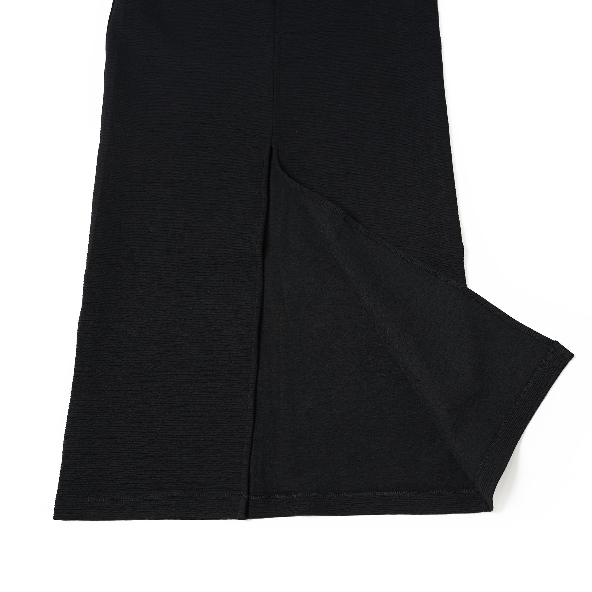 No:Seivson Skirt | Name:Seivson x FRUITION "Fruit Leather Textured Wrinkle-Free Fabric Screw Slit Long Dress" Black【SEIVSON_セイブソン】