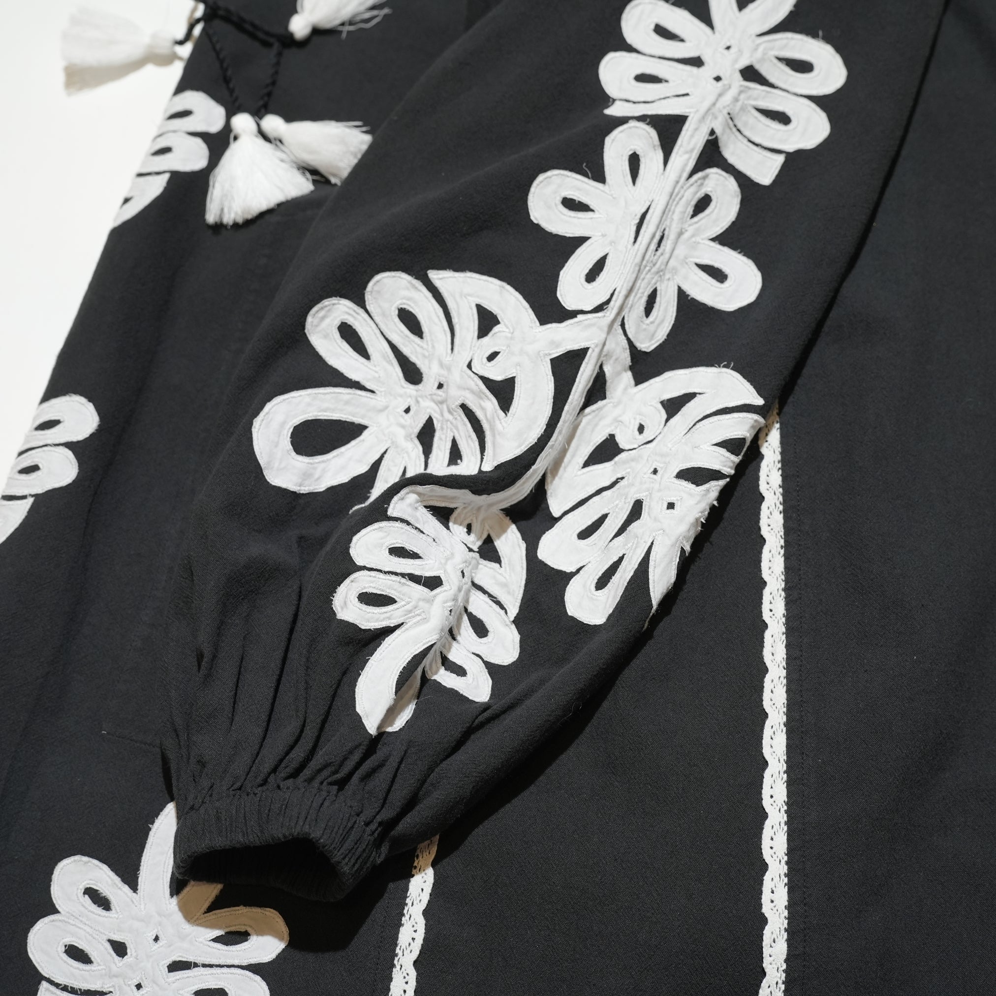 KAZAKHSTAN PATCHWORK EMB DRESS – Black | SARAMALLIKA