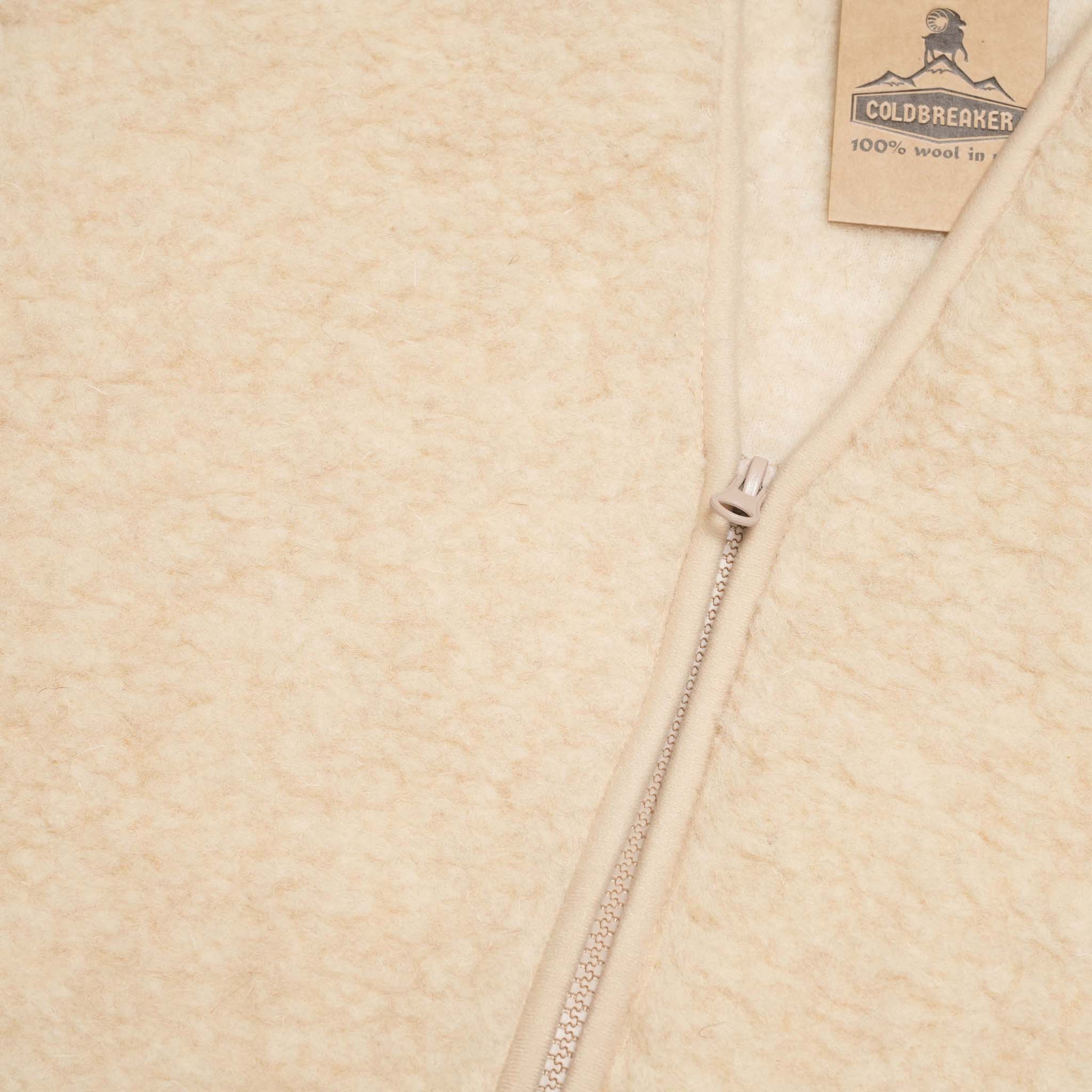 V neck Zip Vest | Color_Natural / Dark Green | No_1860V【COLDBREAKER】