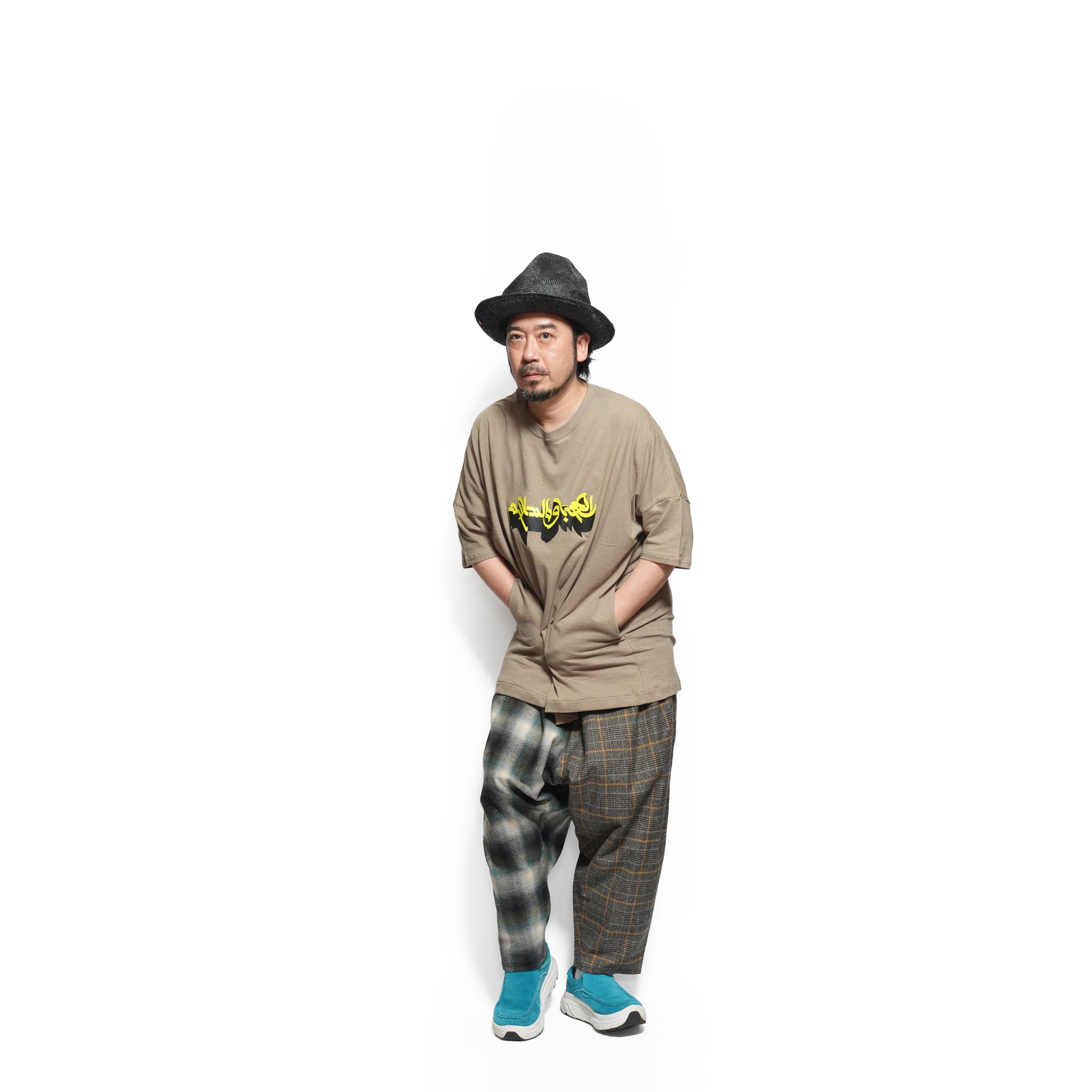 Half flannel check Wide Pants – Grey | STOF