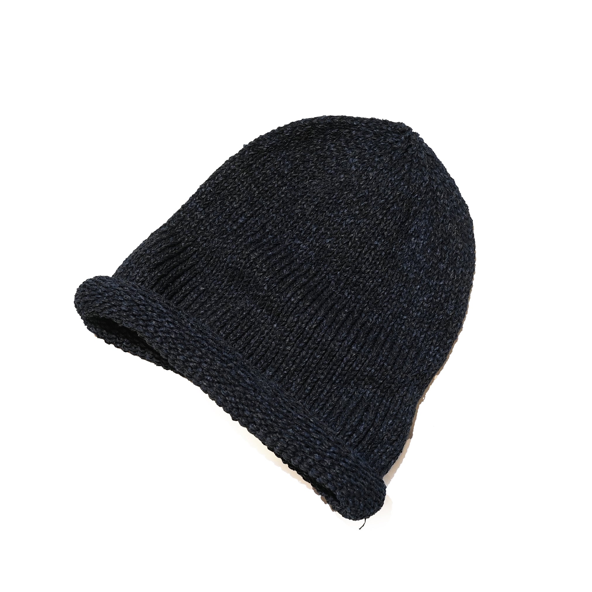 IA-24-097 | Roll Knit Cap – Black/Beige | INDIETRO ASSOCIATION