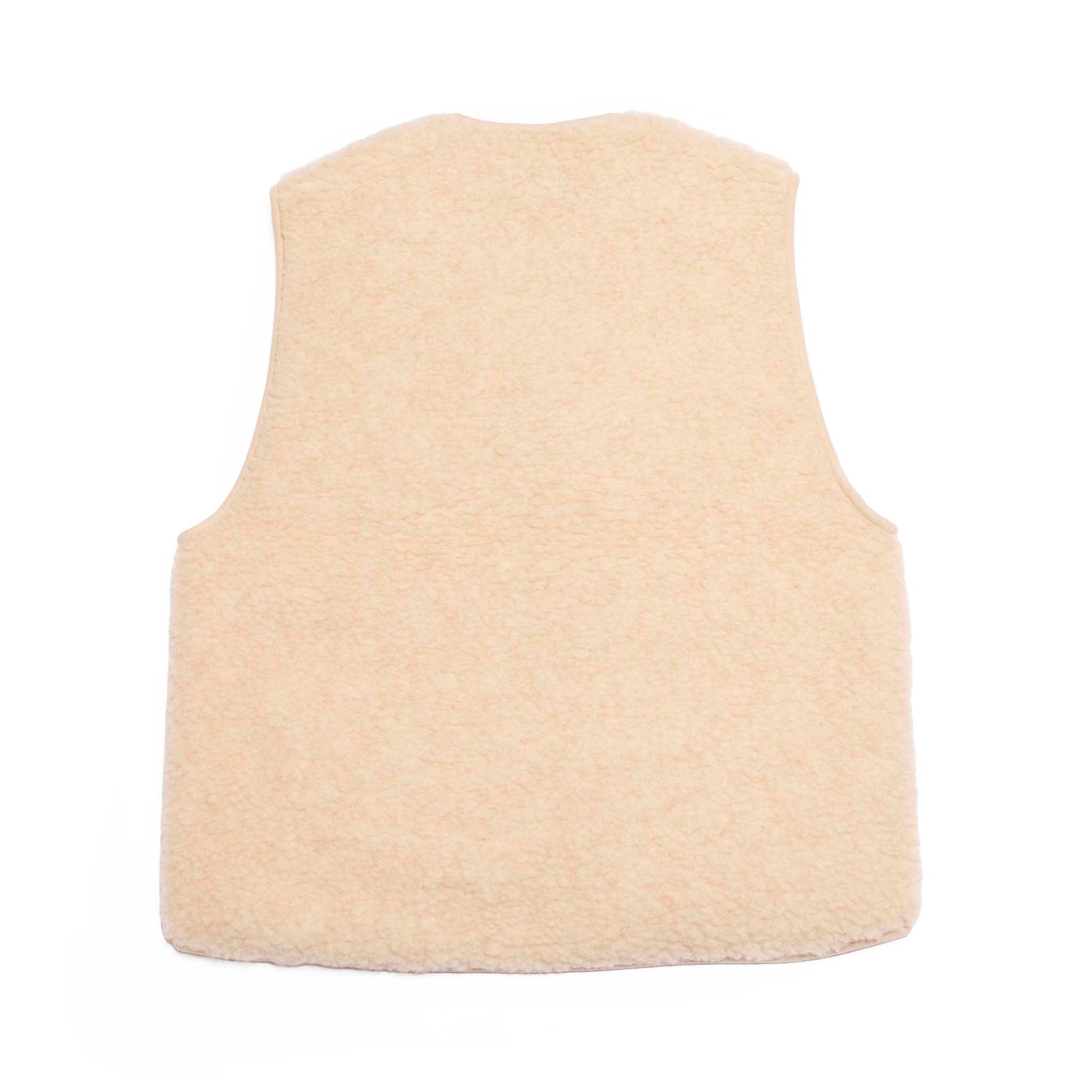 V neck Zip Vest | Color_Natural / Dark Green | No_1860V【COLDBREAKER】