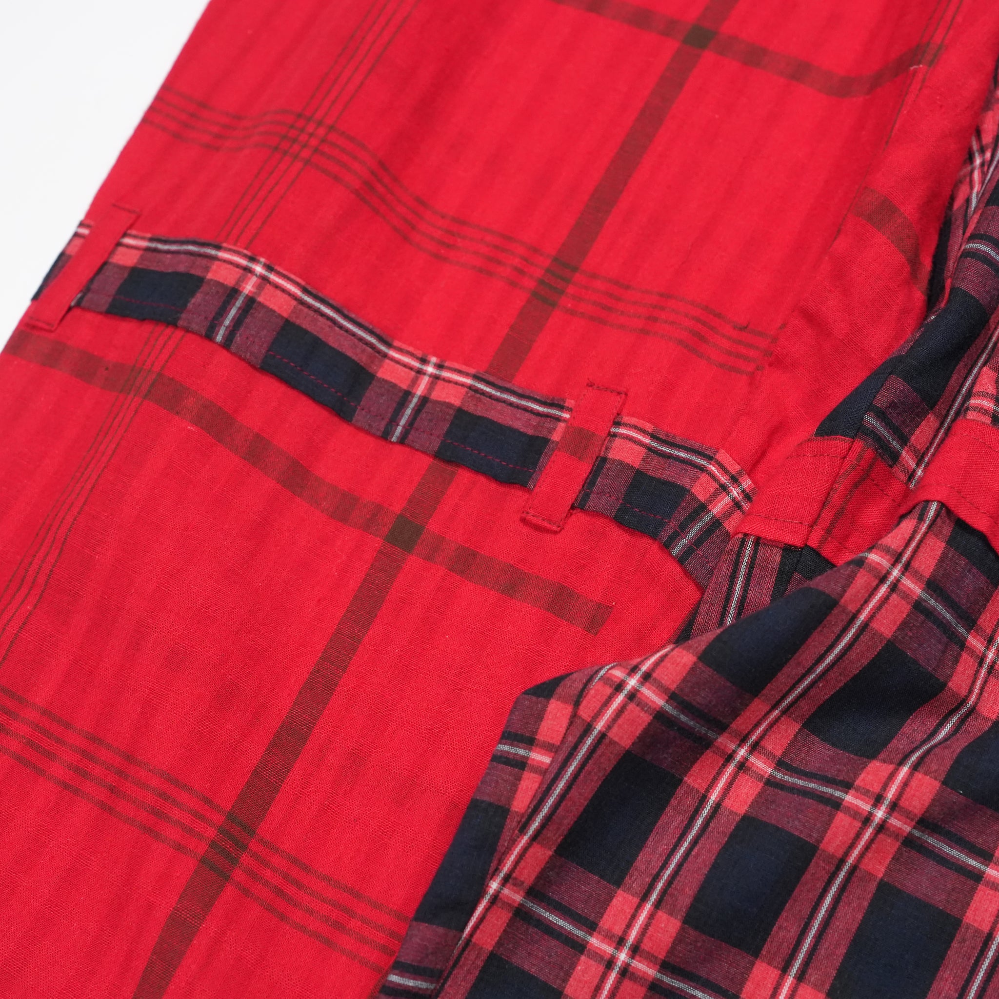 MIX CHECK BONTAGE PANTS– Red | STOF