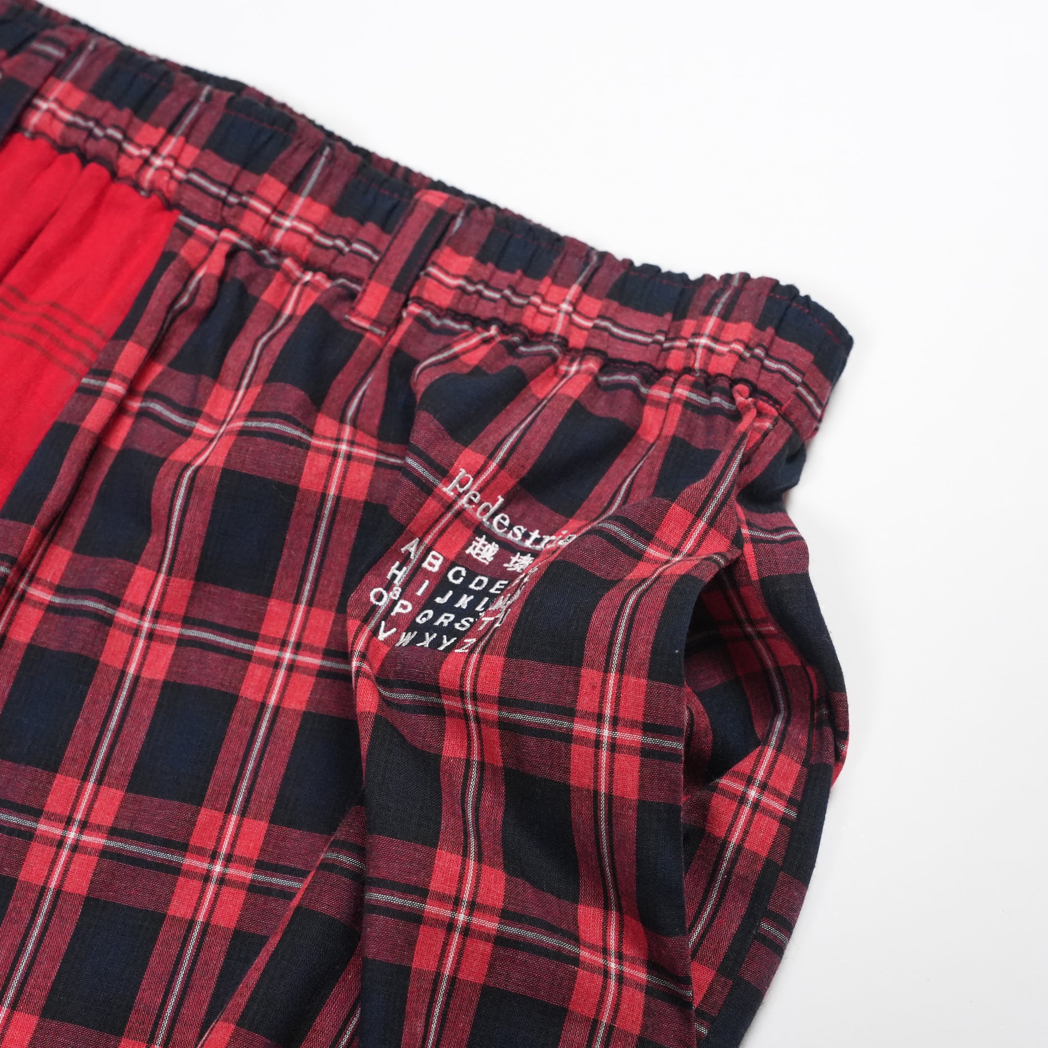 MIX CHECK BONTAGE PANTS– Red | STOF