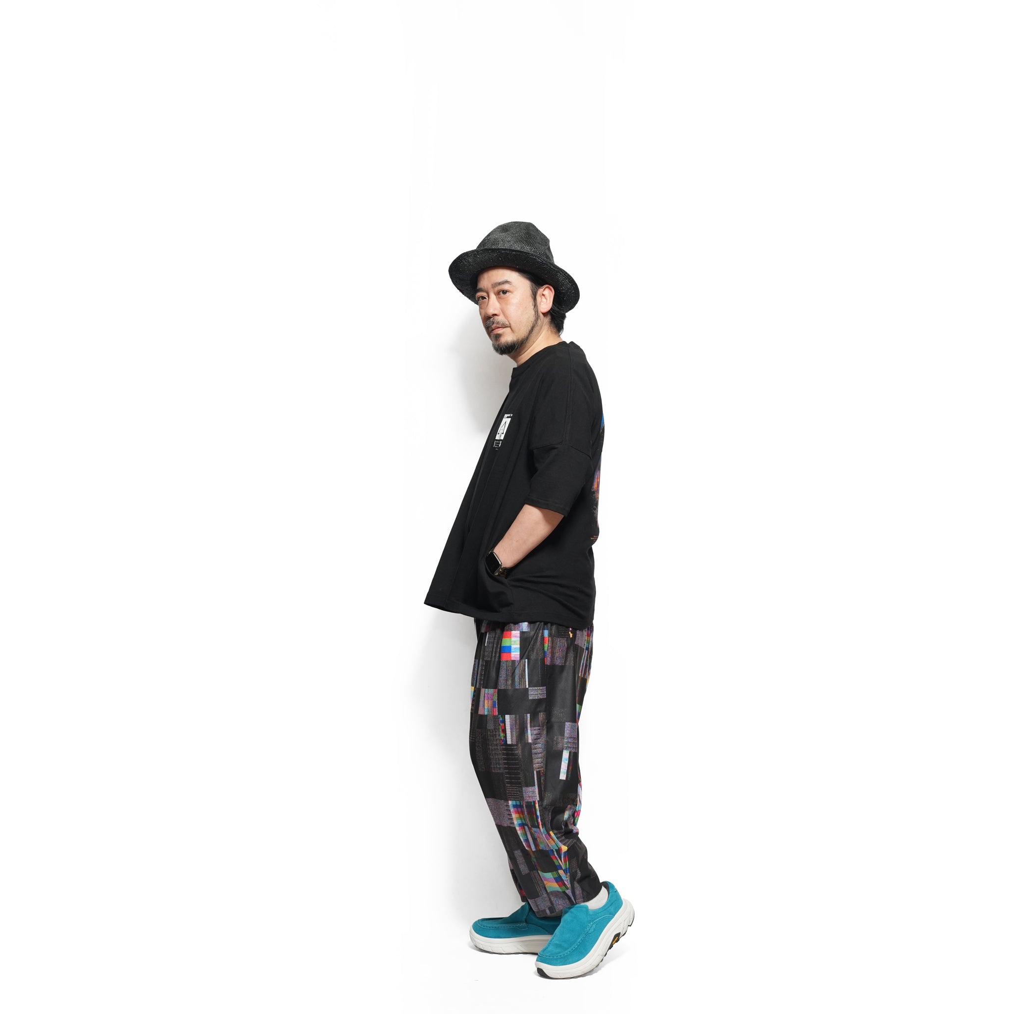 Glitchcheck Wide Pants – Black | STOF