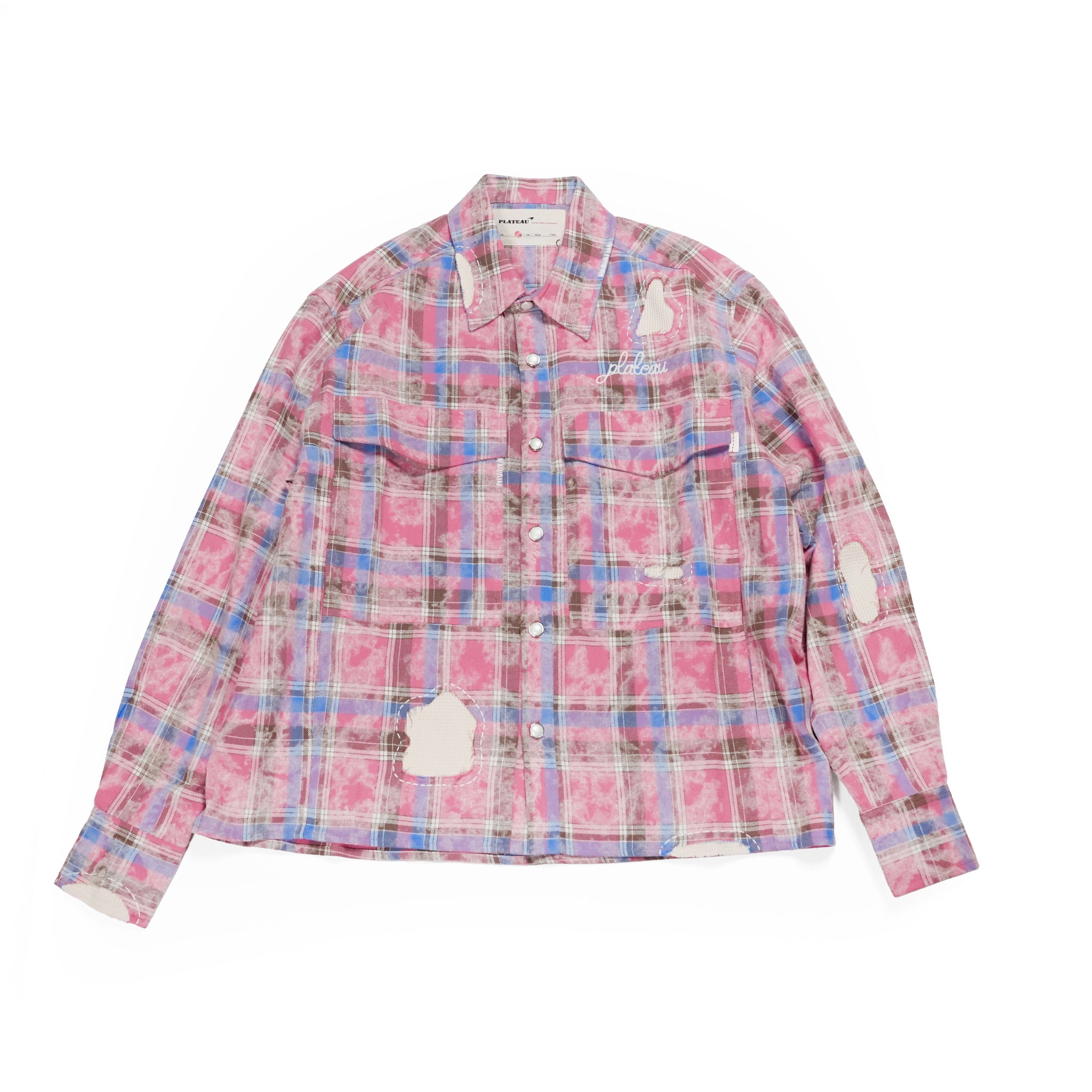Hand patch check shirt | Color_Red Check | No_PLA26SST07-4_Red Check【PLATEAU STUDIO_プラトー スタジオ】