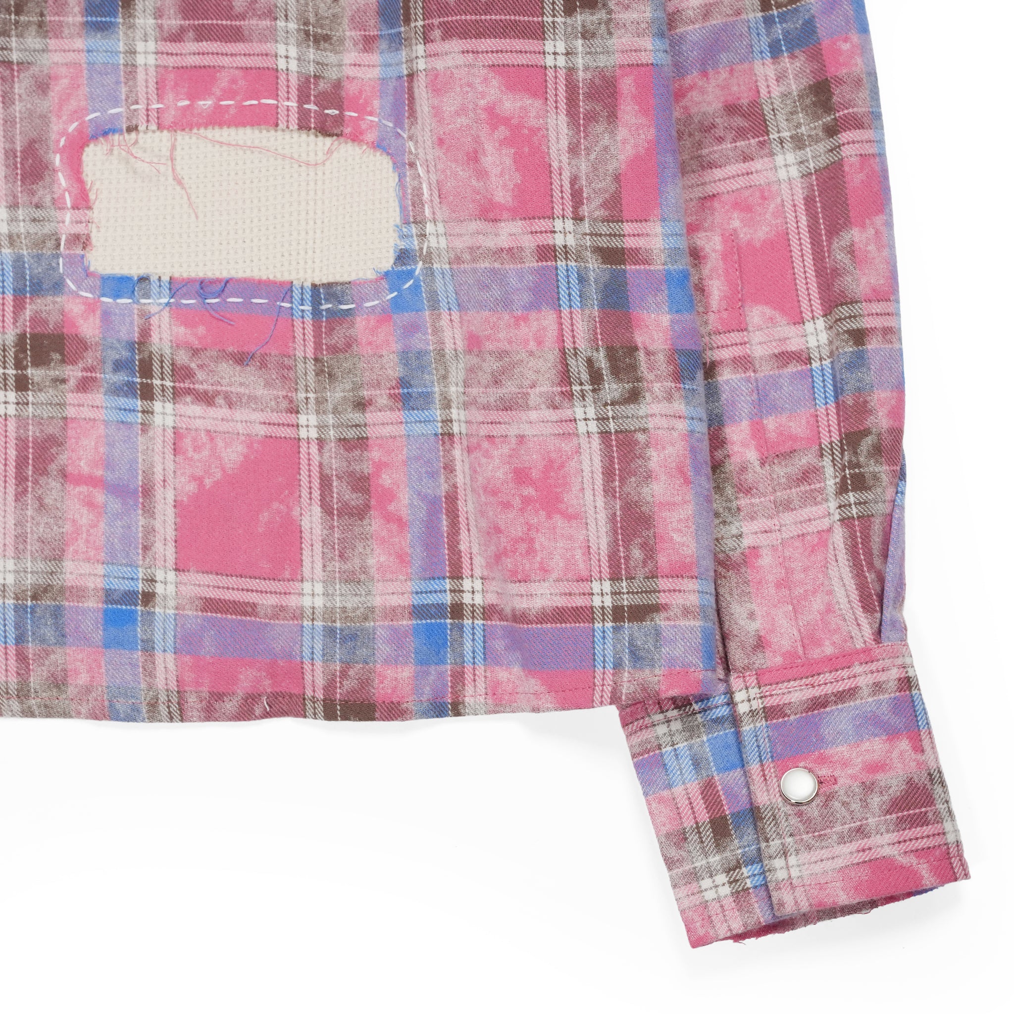 Hand patch check shirt – Red Check | PLATEAU STUDIO