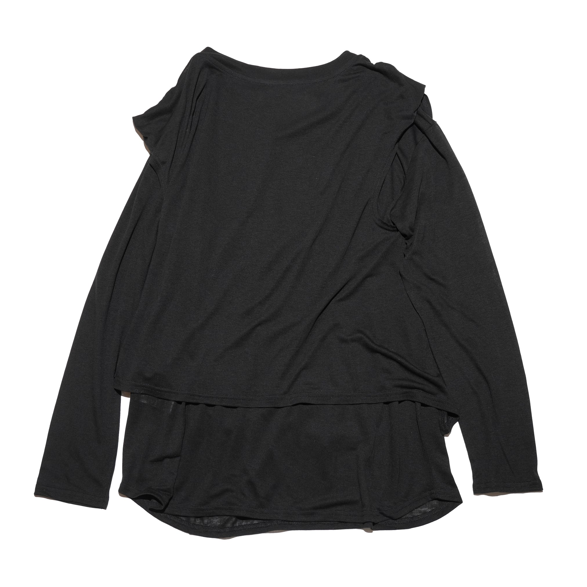 WHT24HBL4047 | SHEER LAYERED TEE | Color:Off White/Black【WHYTO_ホワイト】