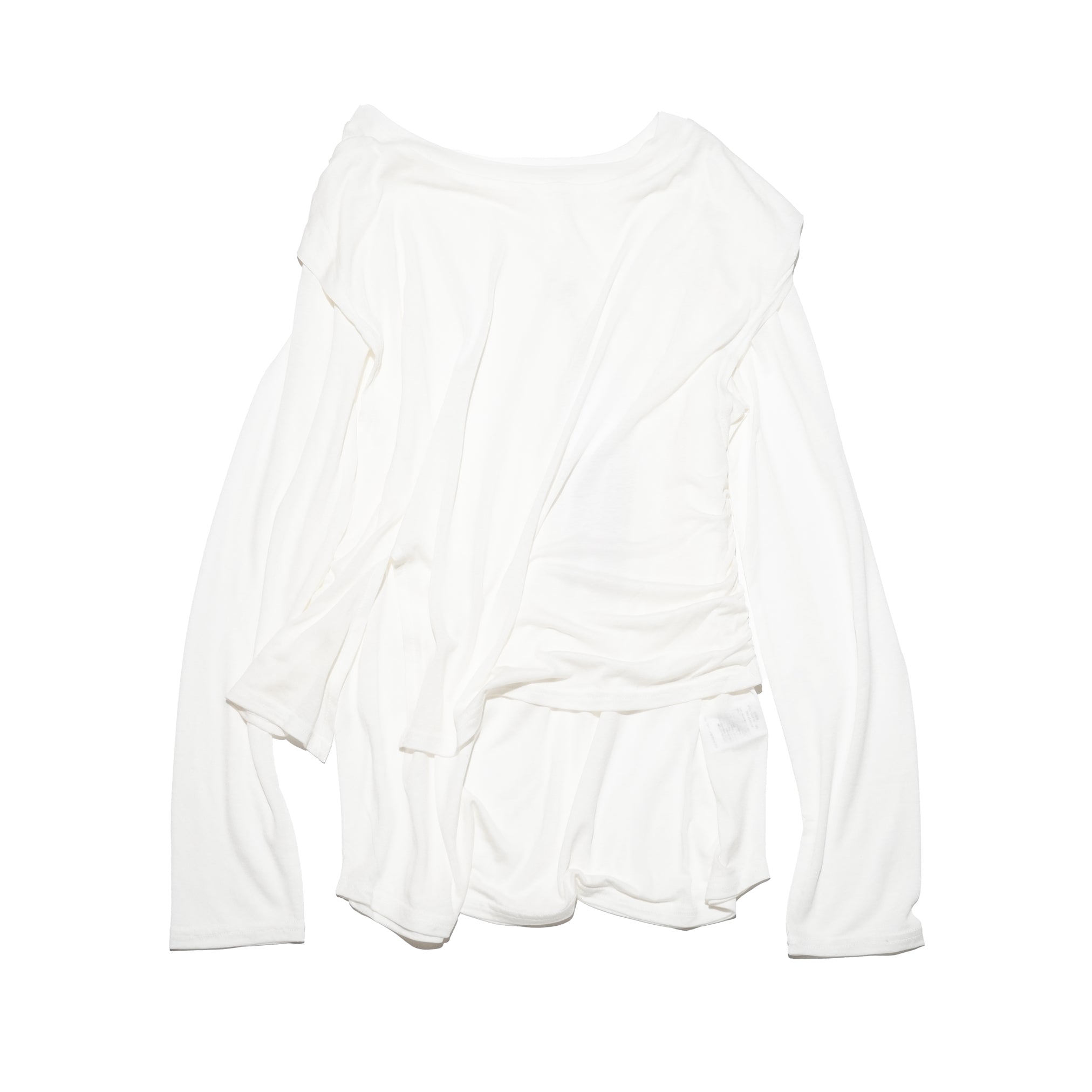 WHT24HBL4047 | SHEER LAYERED TEE | Color:Off White/Black【WHYTO_ホワイト】