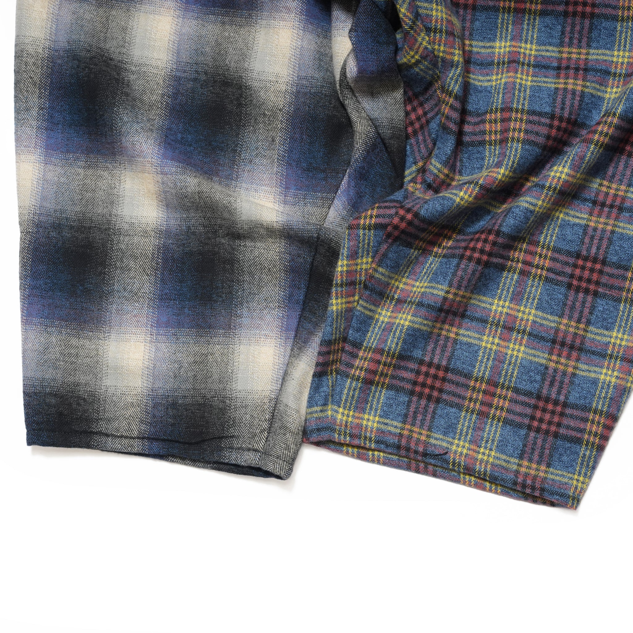 Half flannel check Wide Pants – Blue | STOF